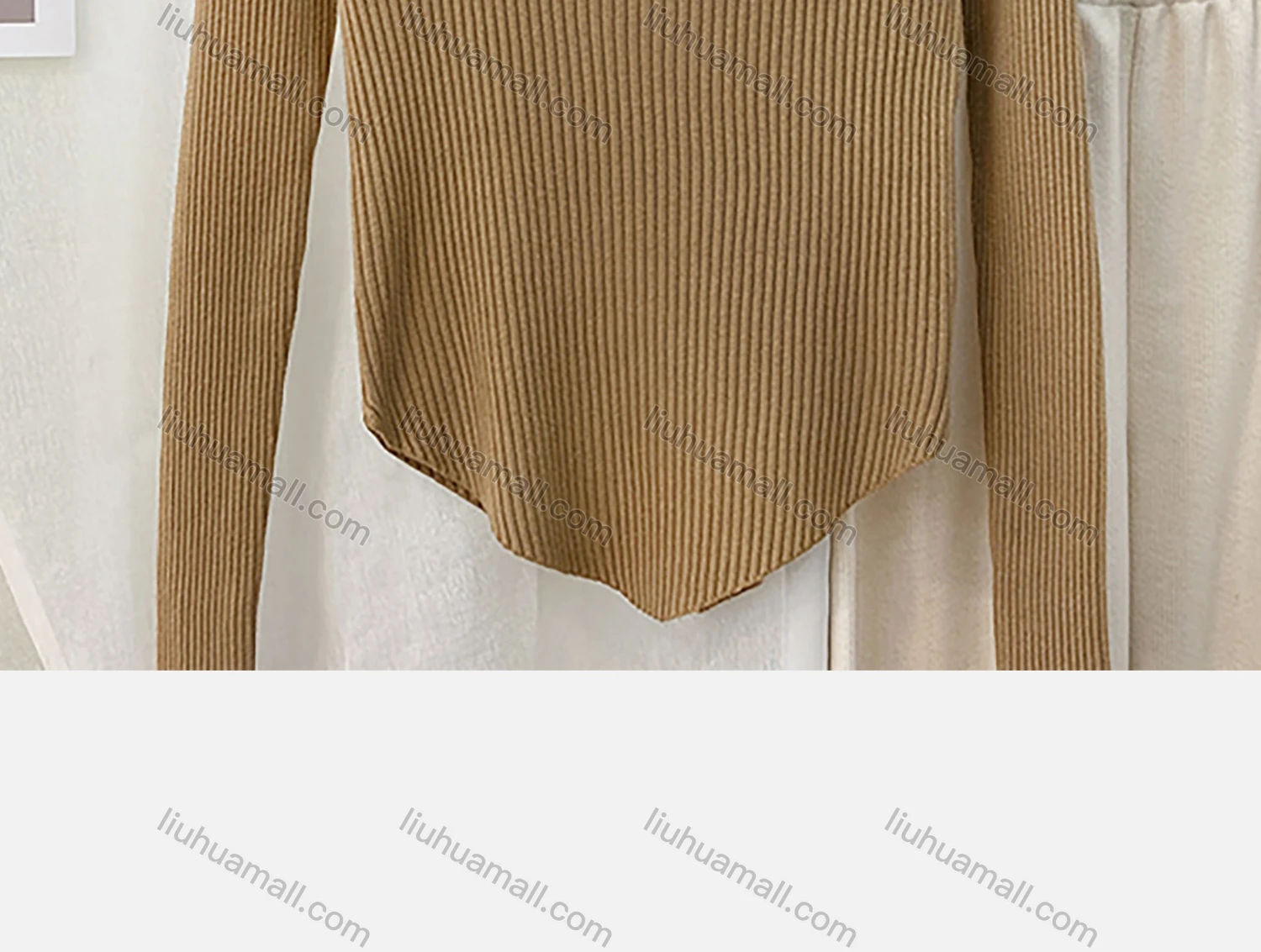 Wholesale Women's Casual Crew Neck Plain Knit Blouse 9954# - Liuhuamall