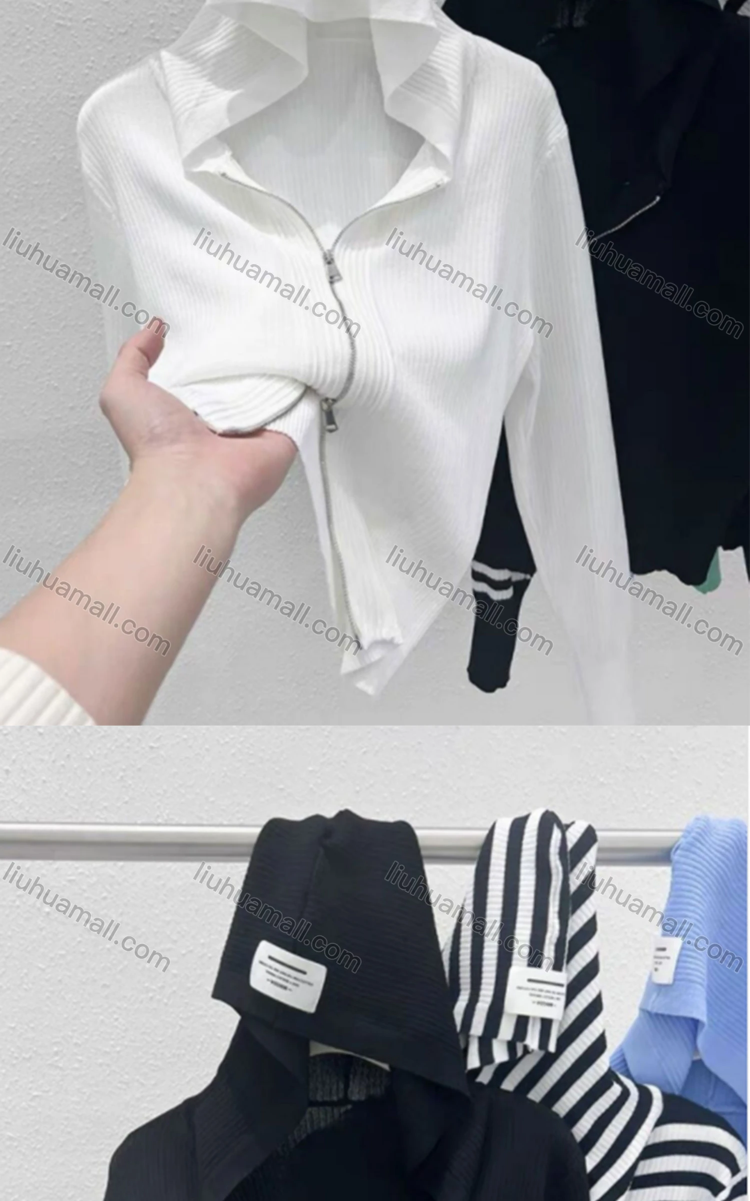 Wholesale Women's Casual Hooded Zipper Plain Knitted Jackets M904# - Liuhuamall