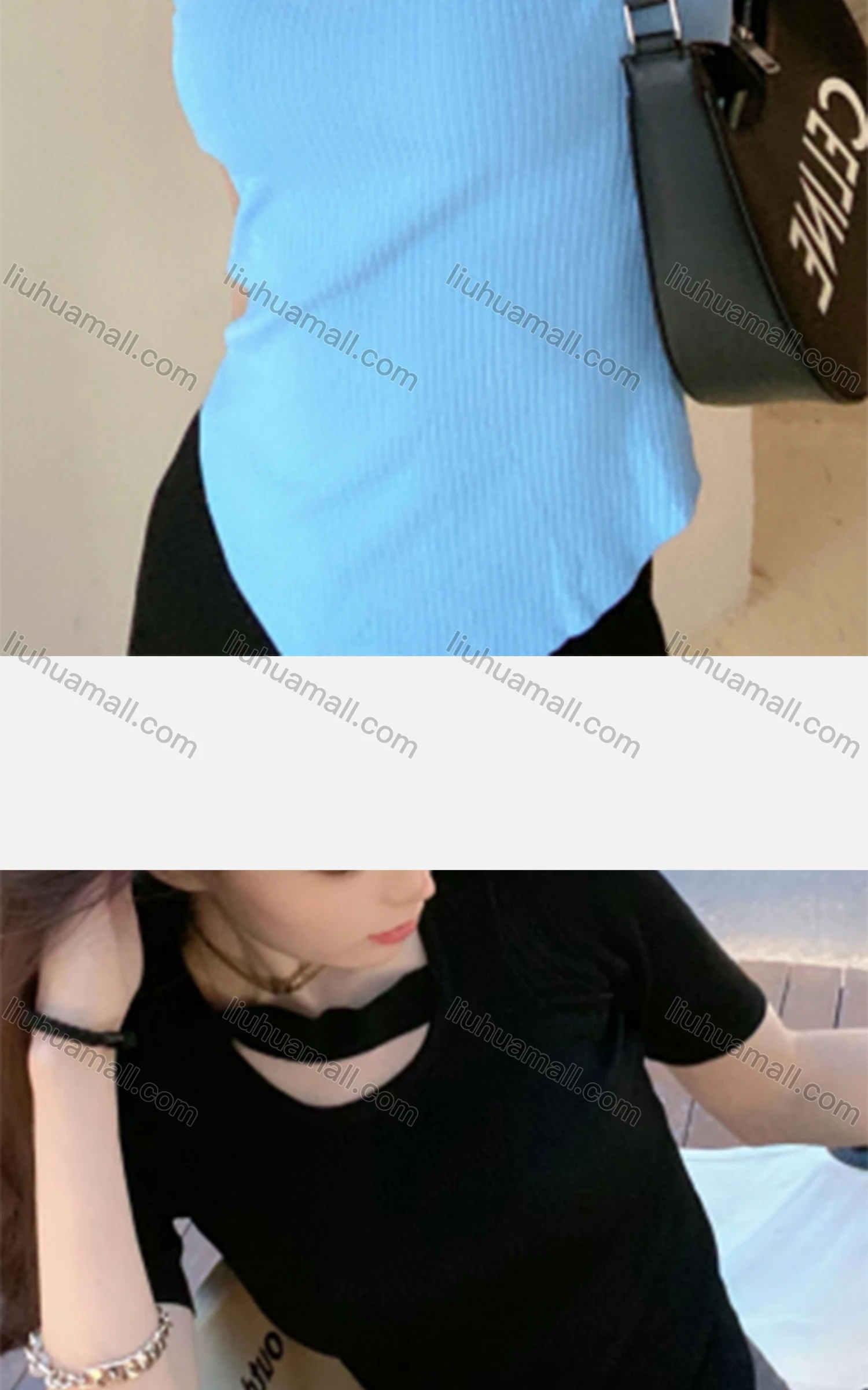 Wholesale Women's Casual Crew Neck Short Sleeve Knit Top M918# - Liuhuamall
