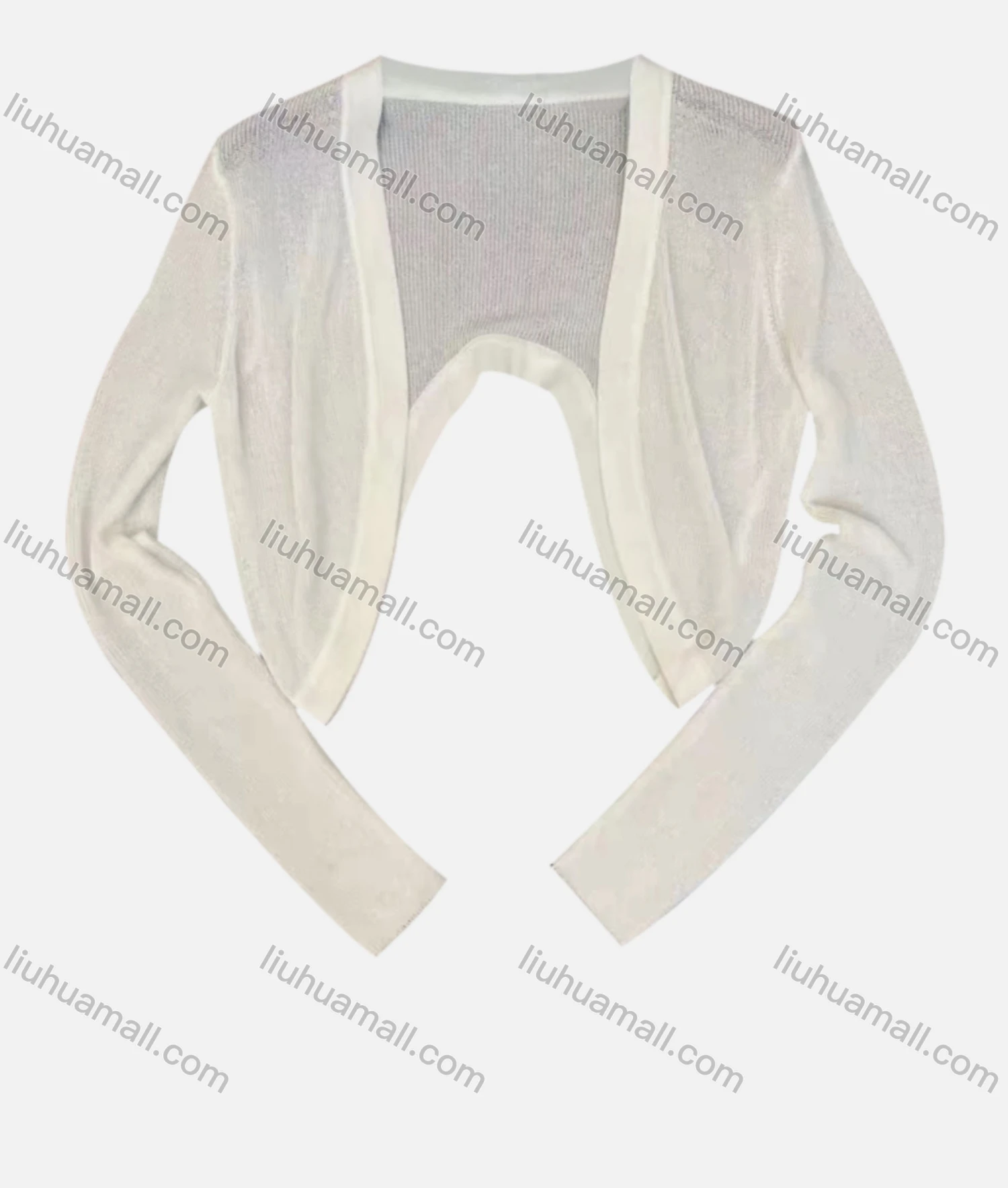 Wholesale Women's Casual Long Sleeve Plain Knit Crop Cardigan M932# - Liuhuamall