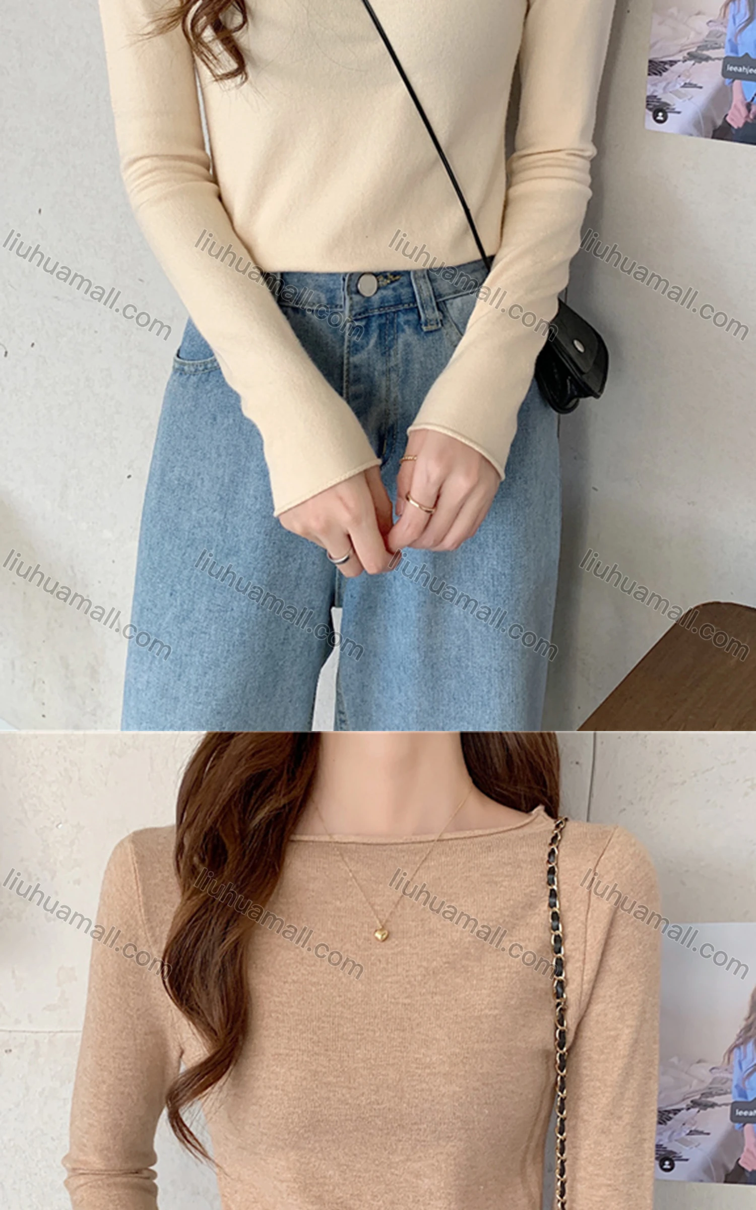 Wholesale Women's Casual Plain Bateau Neck Long Sleeve T-shirt M960# - Liuhuamall