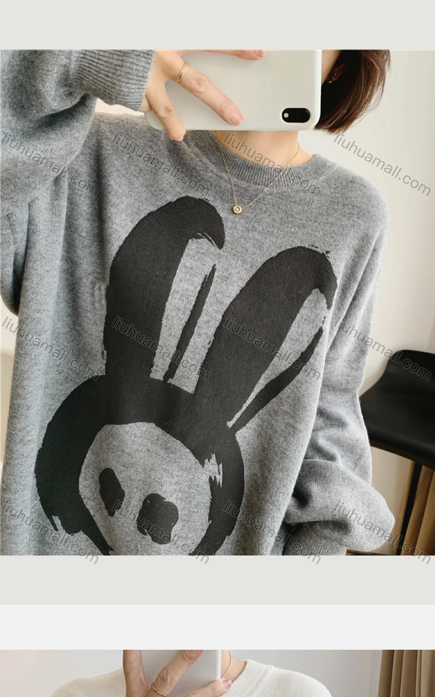 Wholesale Women's Casual Crew Neck Long Sleeve Loose Fit Knit Top M961# - Liuhuamall