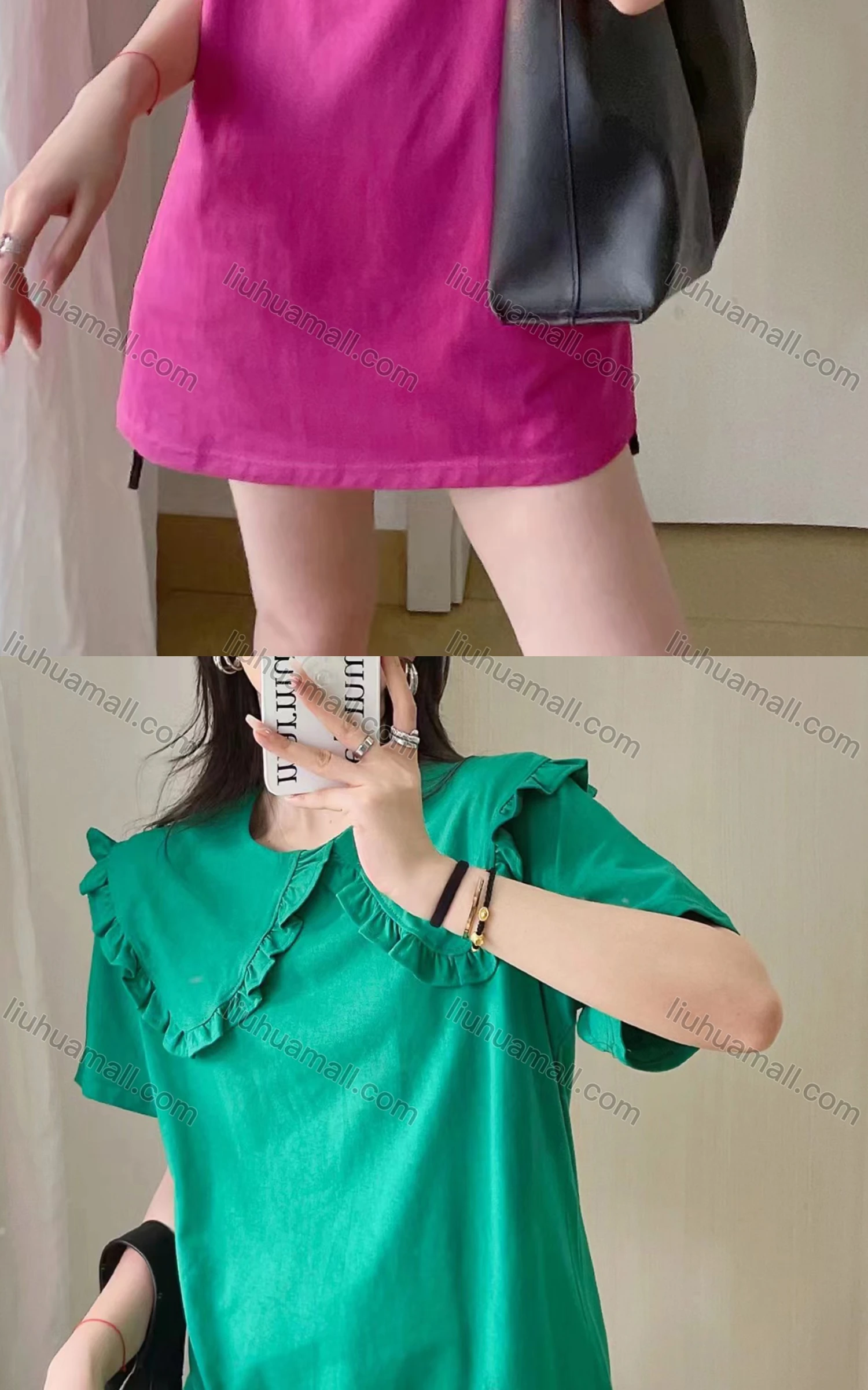 Wholesale Women's Casual Peter Pan Collar Short Sleeve Blouse Y611# - Liuhuamall