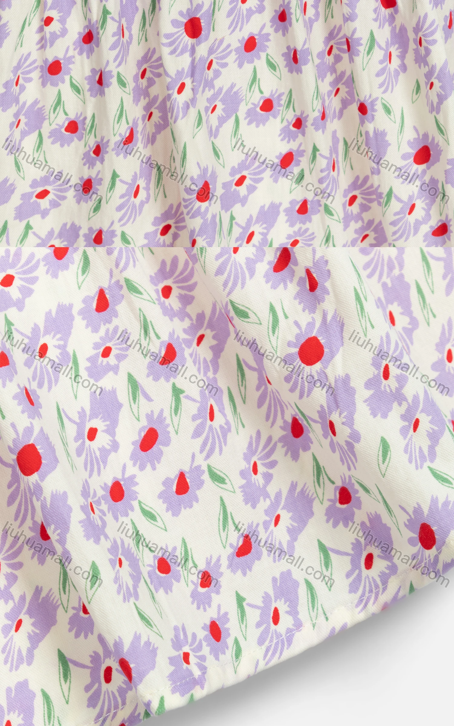 Wholesale Girls Cute Crew Neck Sleeveless Bow Knot Floral Short Tank Dress 2229# - Liuhuamall