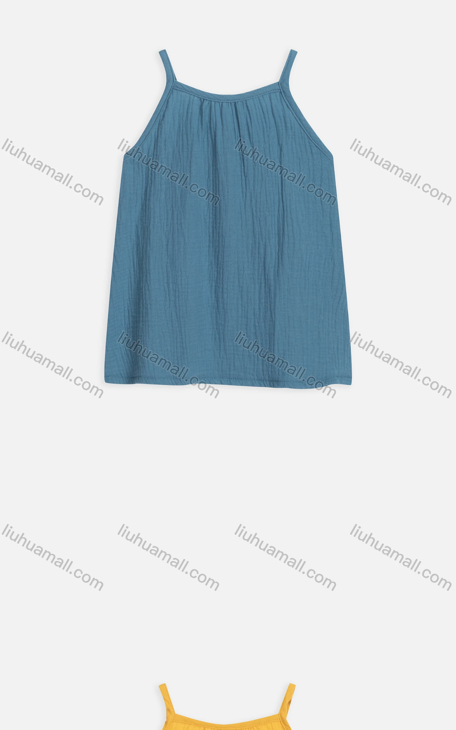 Wholesale Girls Cute Cold Shoulder Sleeveless Shirred Short Cami Dress 2223# - Liuhuamall