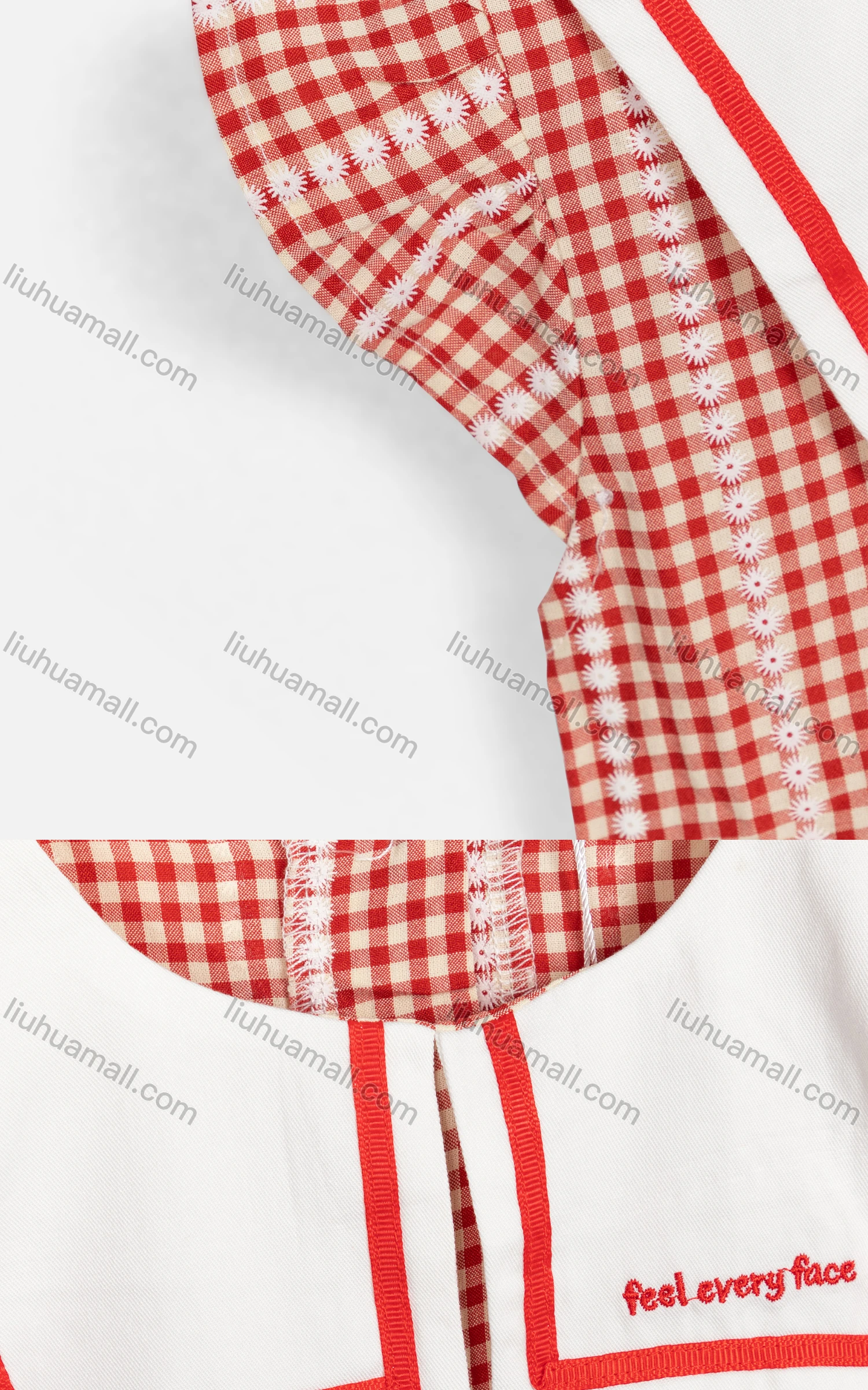 Wholesale Girls Cute Peter Pan Collar Ruffle Sleeve Plaid Short Dress AM2805# - Liuhuamall