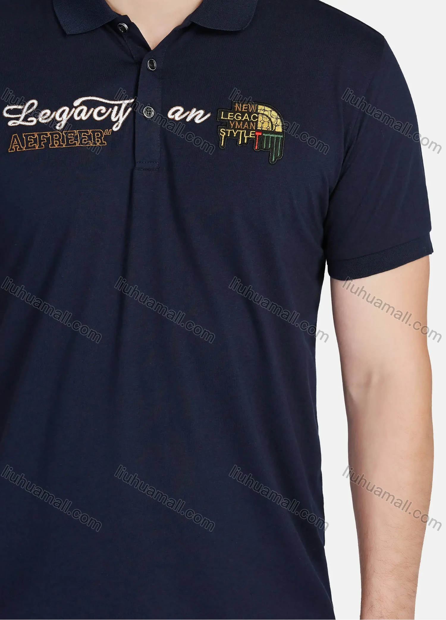 Wholesale Men's Casual Labelled Short Sleeve Polo Shirts 82001# - Liuhuamall