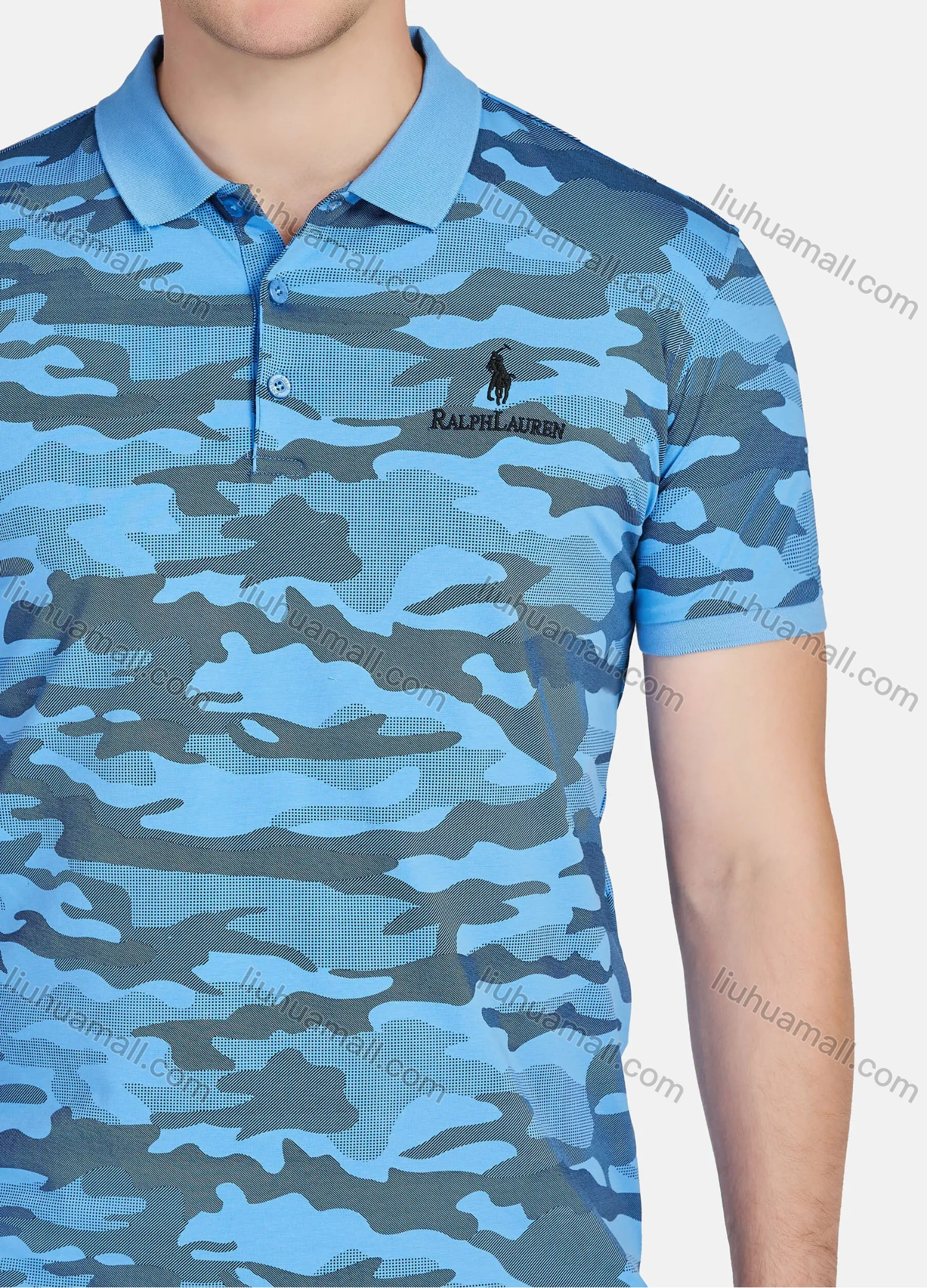 Wholesale Men's Casual Camouflage Short Sleeve Polo Shirts 2052163# - Liuhuamall