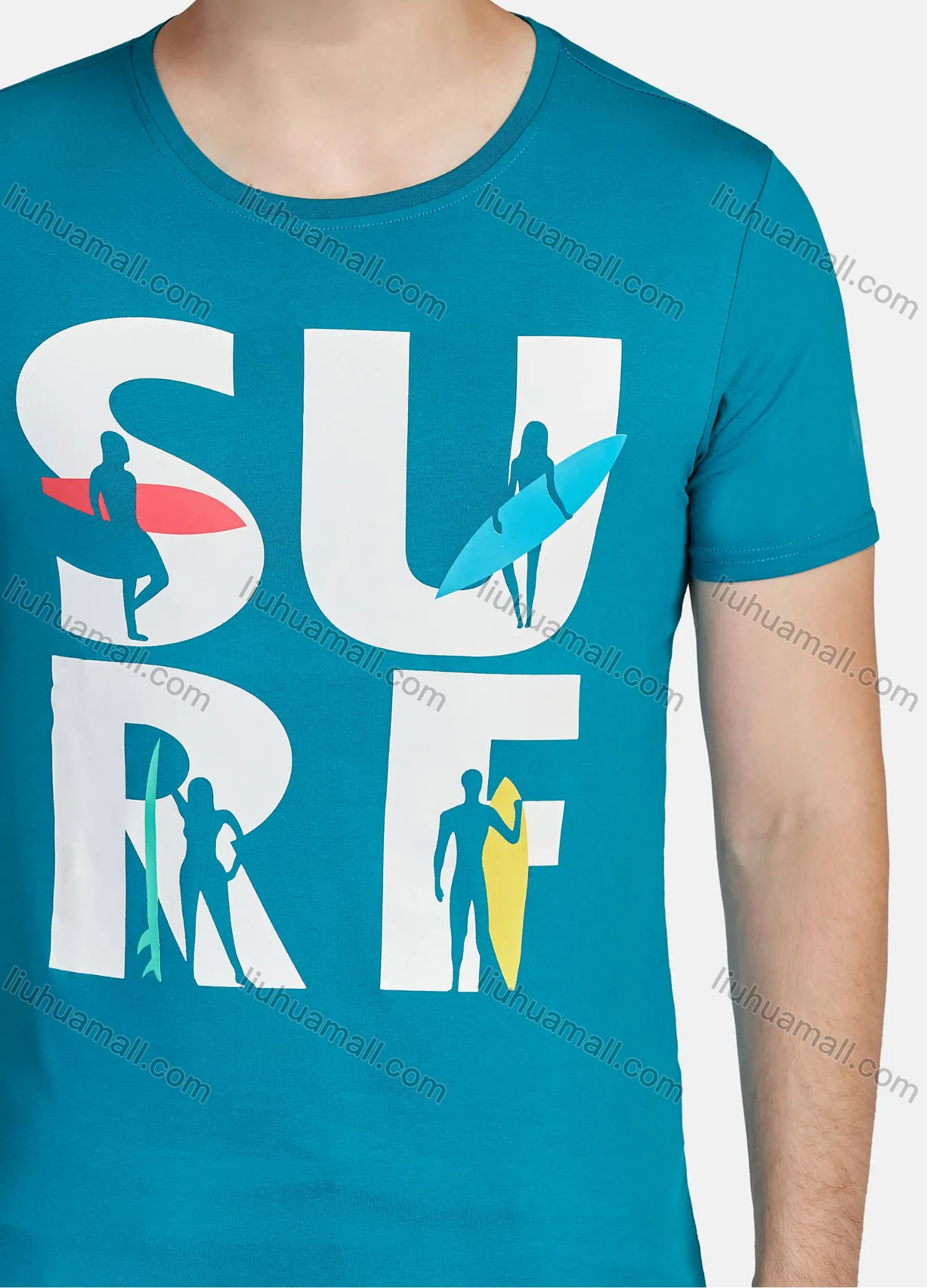 Wholesale Men's Casual Letter Graphic Round Neck Short Sleeve Tee A1810# - Liuhuamall