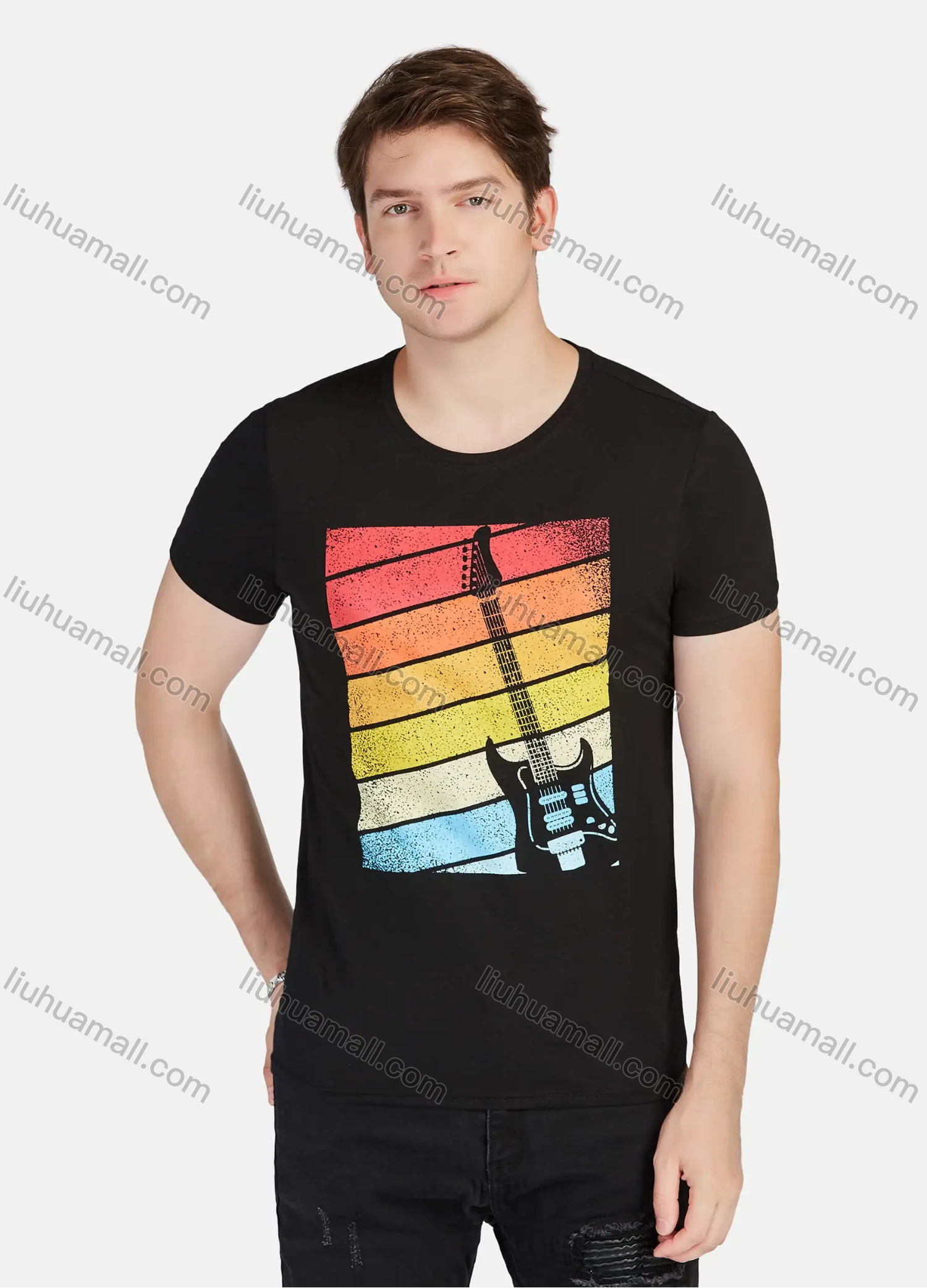 Wholesale Men's Casual Graphic Round Neck Short Sleeve Tee A1811# - Liuhuamall