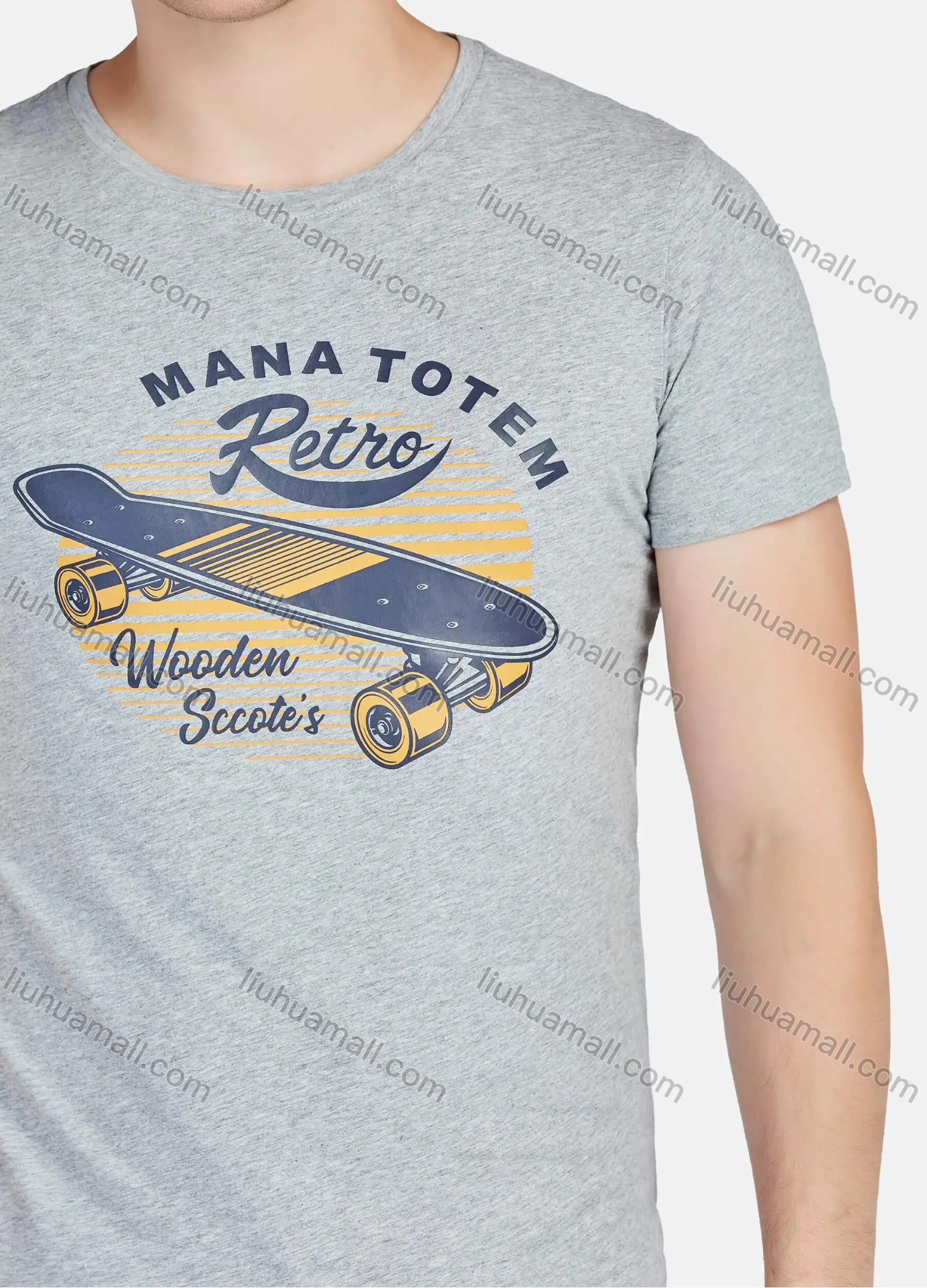 Wholesale Men's Casual Graphic Round Neck Short Sleeve Tee A1812# - Liuhuamall