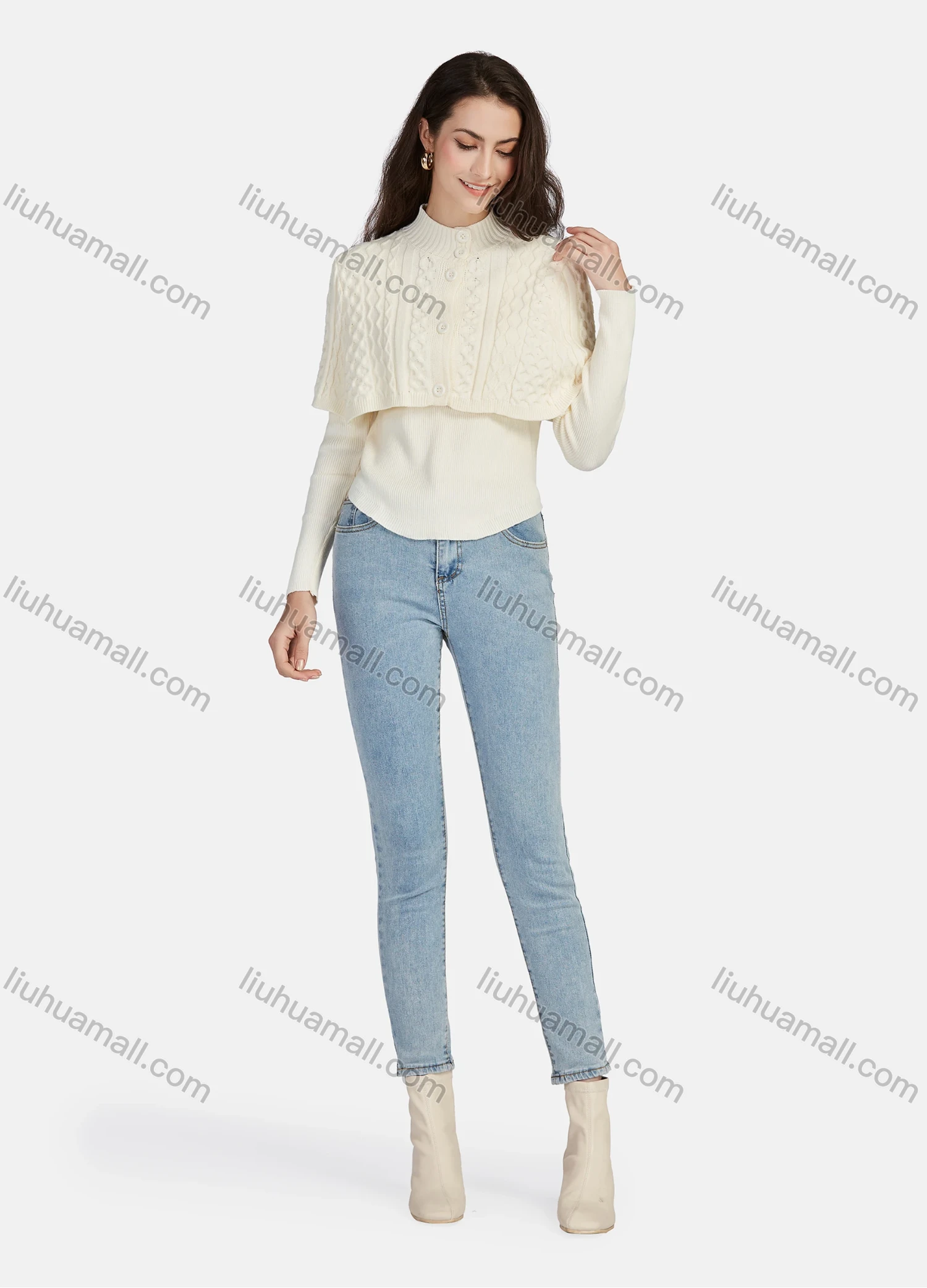 Wholesale Women's Casual V Neck Long Sleeve Ribbed Knit Top 2 Piece Set 1202# - Liuhuamall