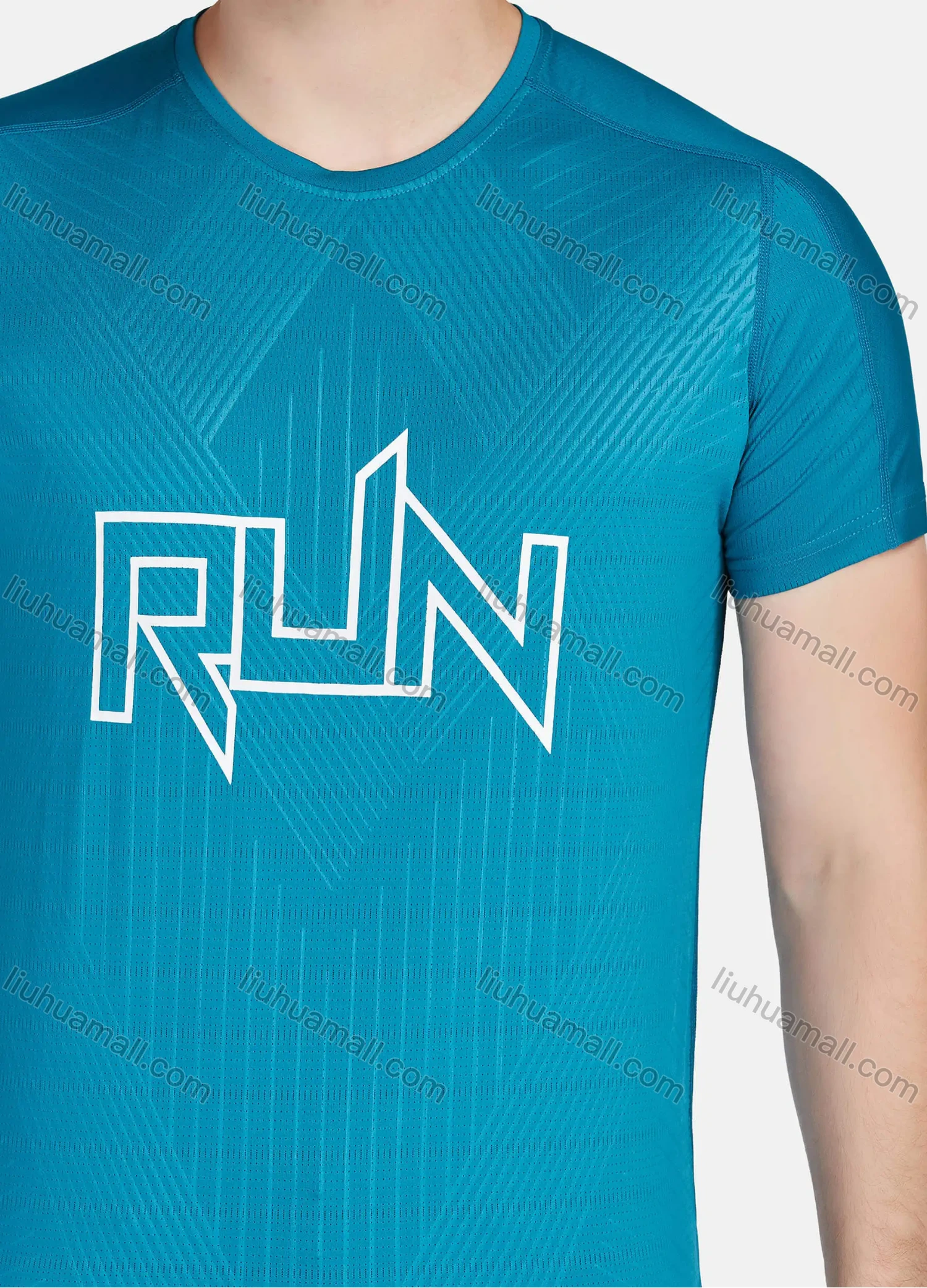 Wholesale Men's Athletic Sporty Breathable Letter Graphic Striped Round Neck Short Sleeve Tee 211# - Liuhuamall