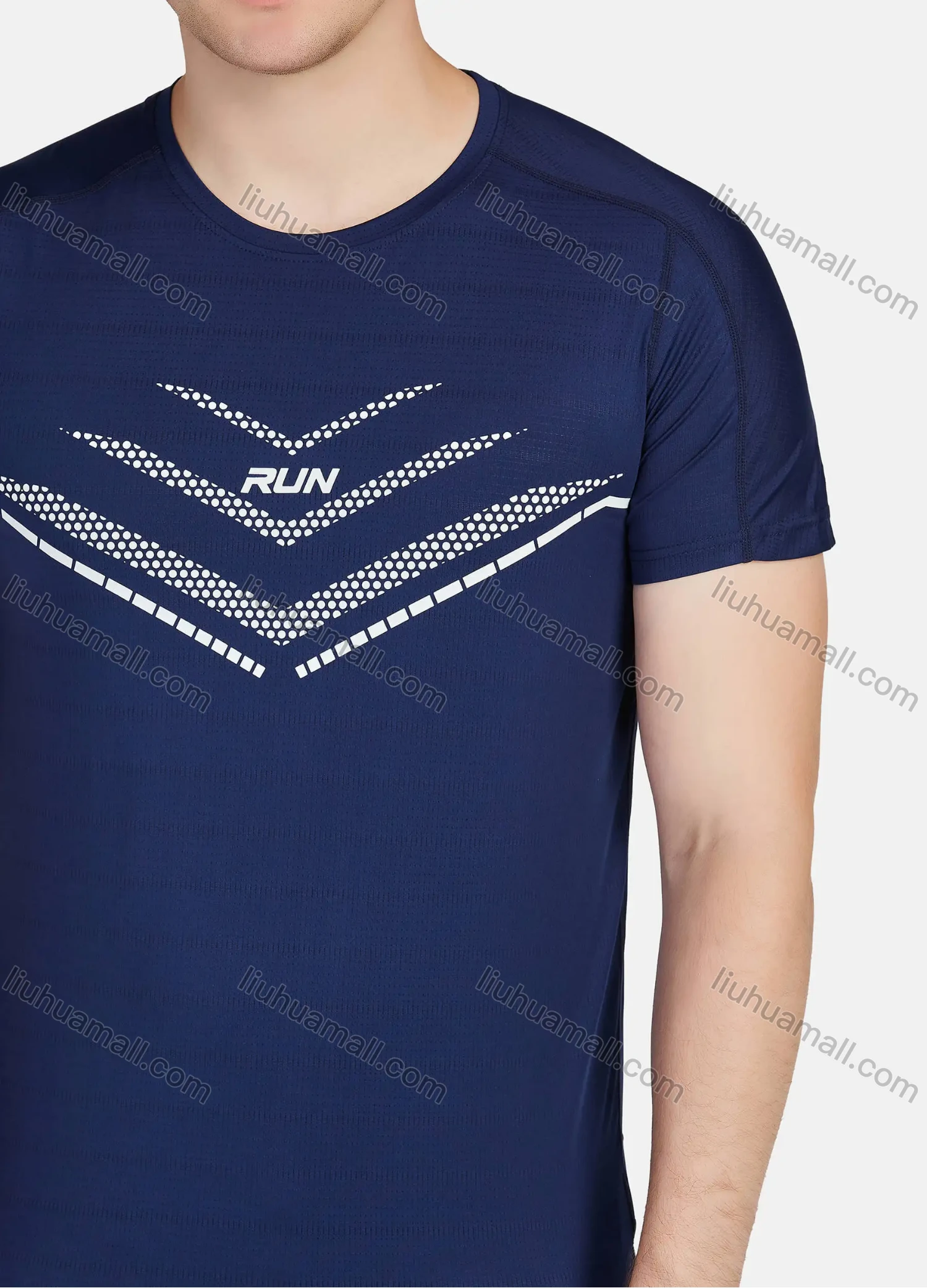 Wholesale Men's Athletic Sporty Breathable Striped Round Neck Short Sleeve Tee 219# - Liuhuamall