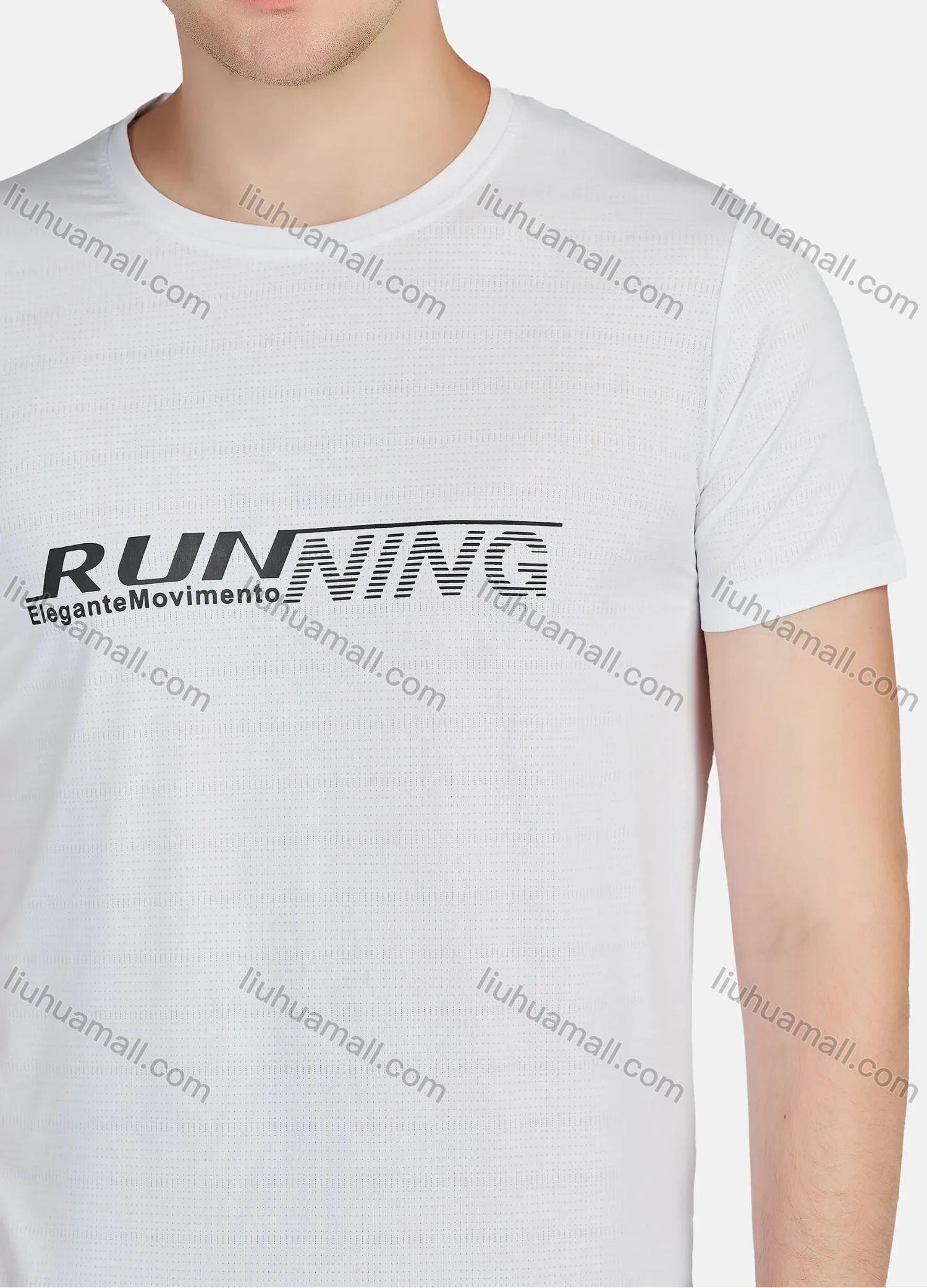 Wholesale Men's Athletic Sporty Breathable Letter Print Round Neck Short Sleeve Tee 218# - Liuhuamall