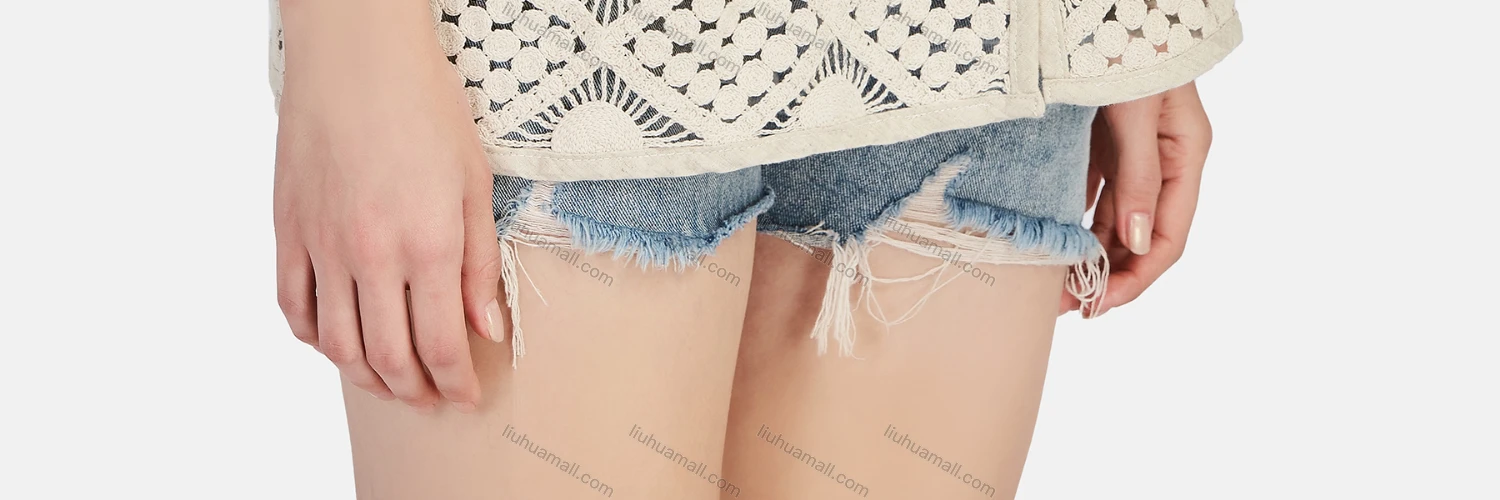 Wholesale Women's Casual V Neck Half Sleeve Hollow Out Button Front Cover Up Cardigan 67037# - Liuhuamall