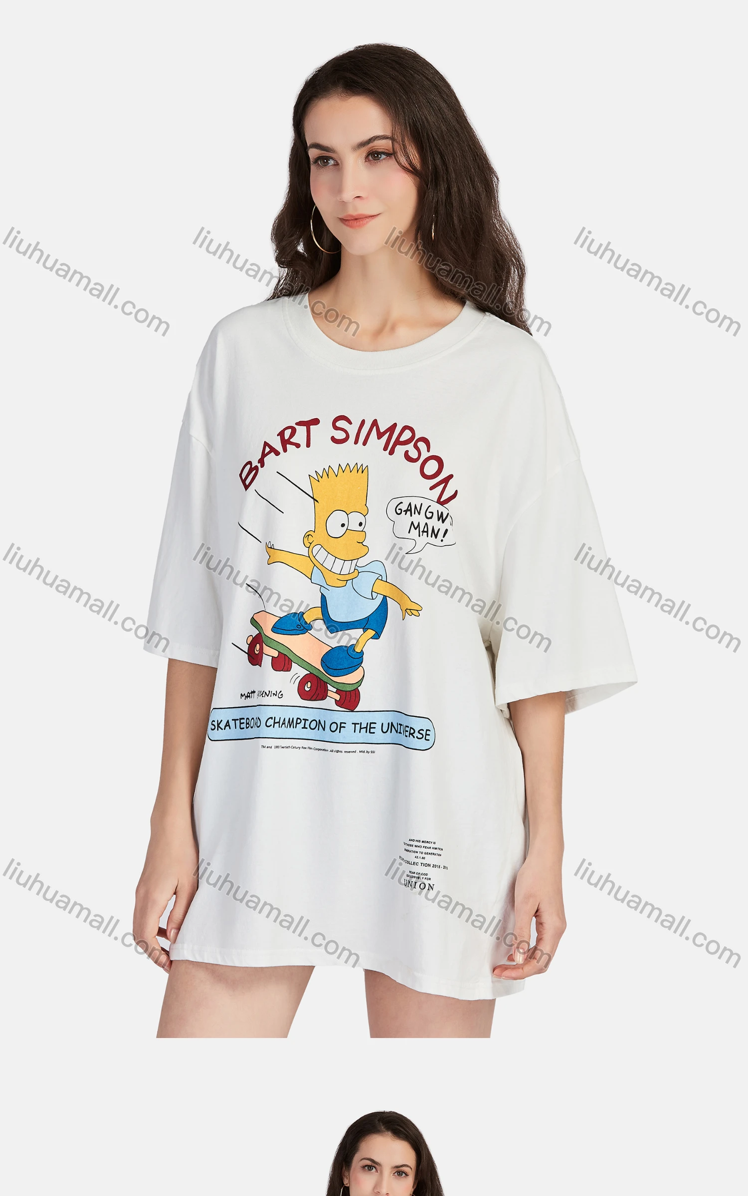 Wholesale Women's Hip Hop Crew Neck Short Sleeve Loose Fit Graphic Letter T-shirt - Liuhuamall