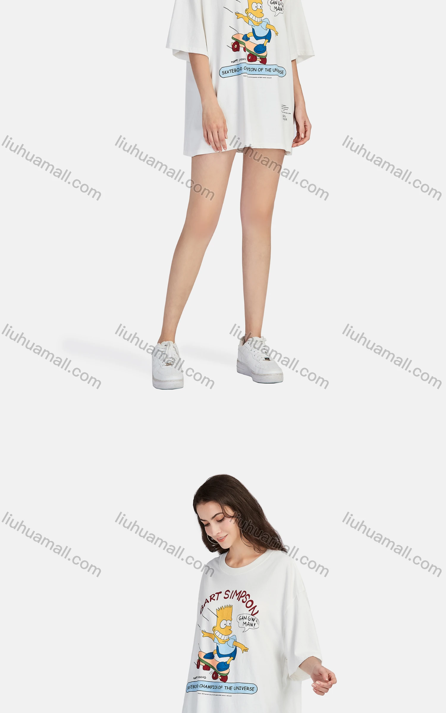 Wholesale Women's Hip Hop Crew Neck Short Sleeve Loose Fit Graphic Letter T-shirt - Liuhuamall