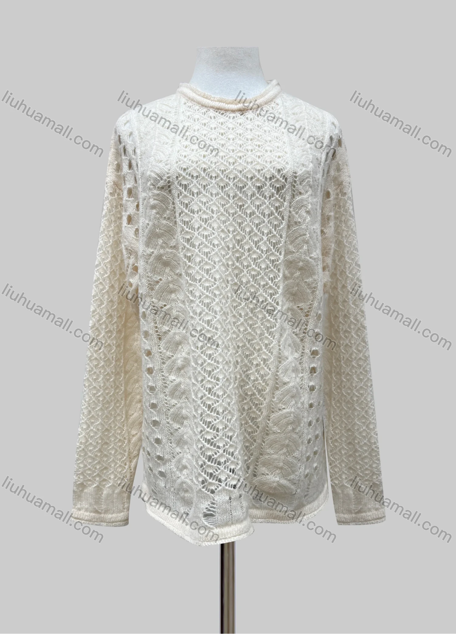 Wholesale Women's Casual Loose Fit Crew Neck Long Sleeve Knit Sweater A396# - Liuhuamall