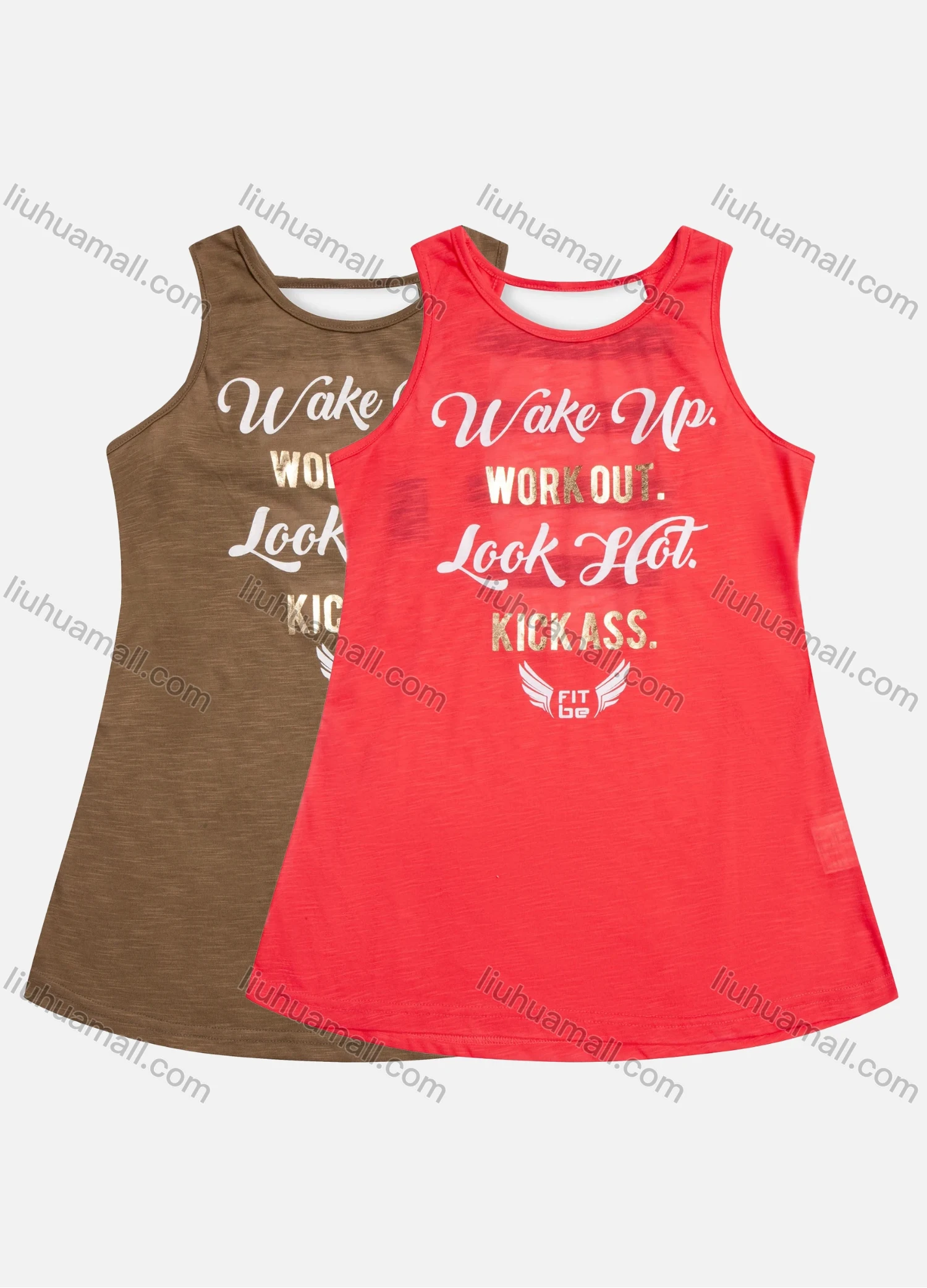 Wholesale Women's Round Neck Slogan Sleeveless Casual Tank Top - Liuhuamall