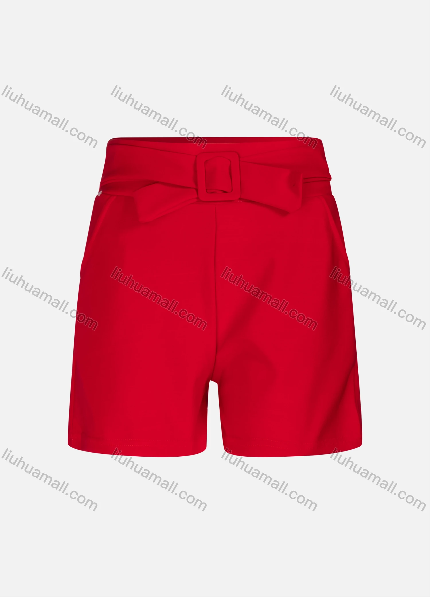 Wholesale Women's Casual Plain High Waist Shorts With Belt 2954# - Liuhuamall