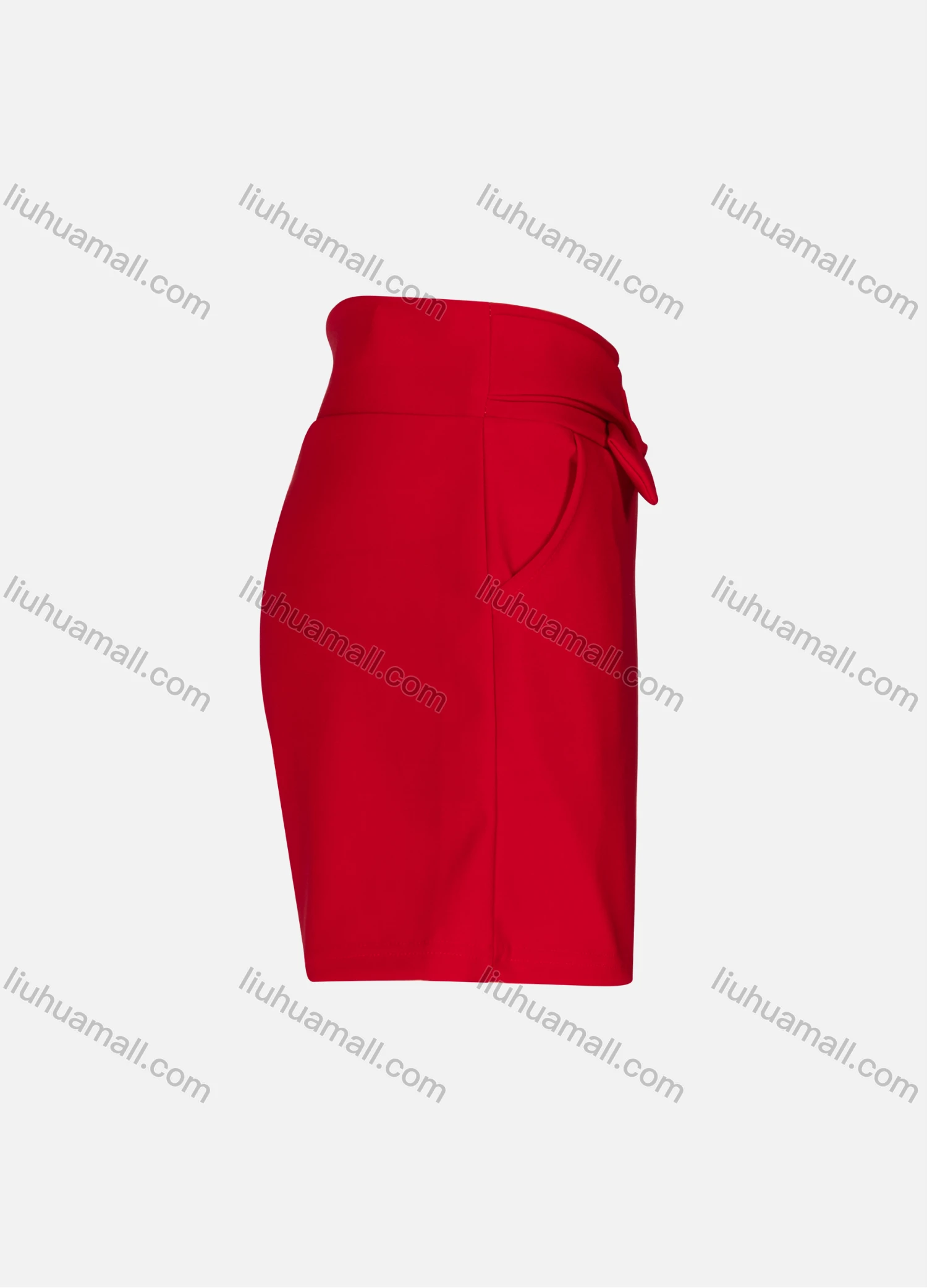 Wholesale Women's Casual Plain High Waist Shorts With Belt 2954# - Liuhuamall