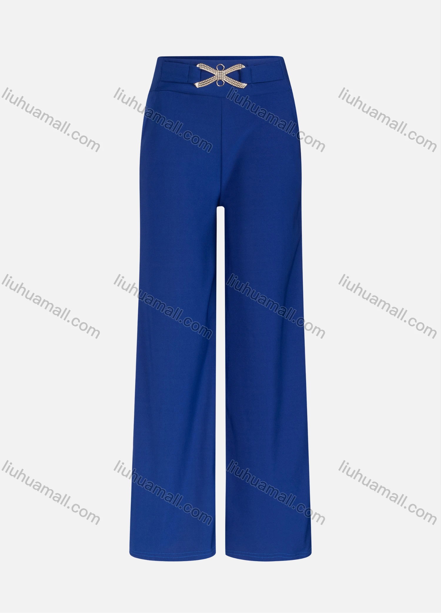 Wholesale Women's Casual Plain High Waist Wide Leg Pants 2949# - Liuhuamall
