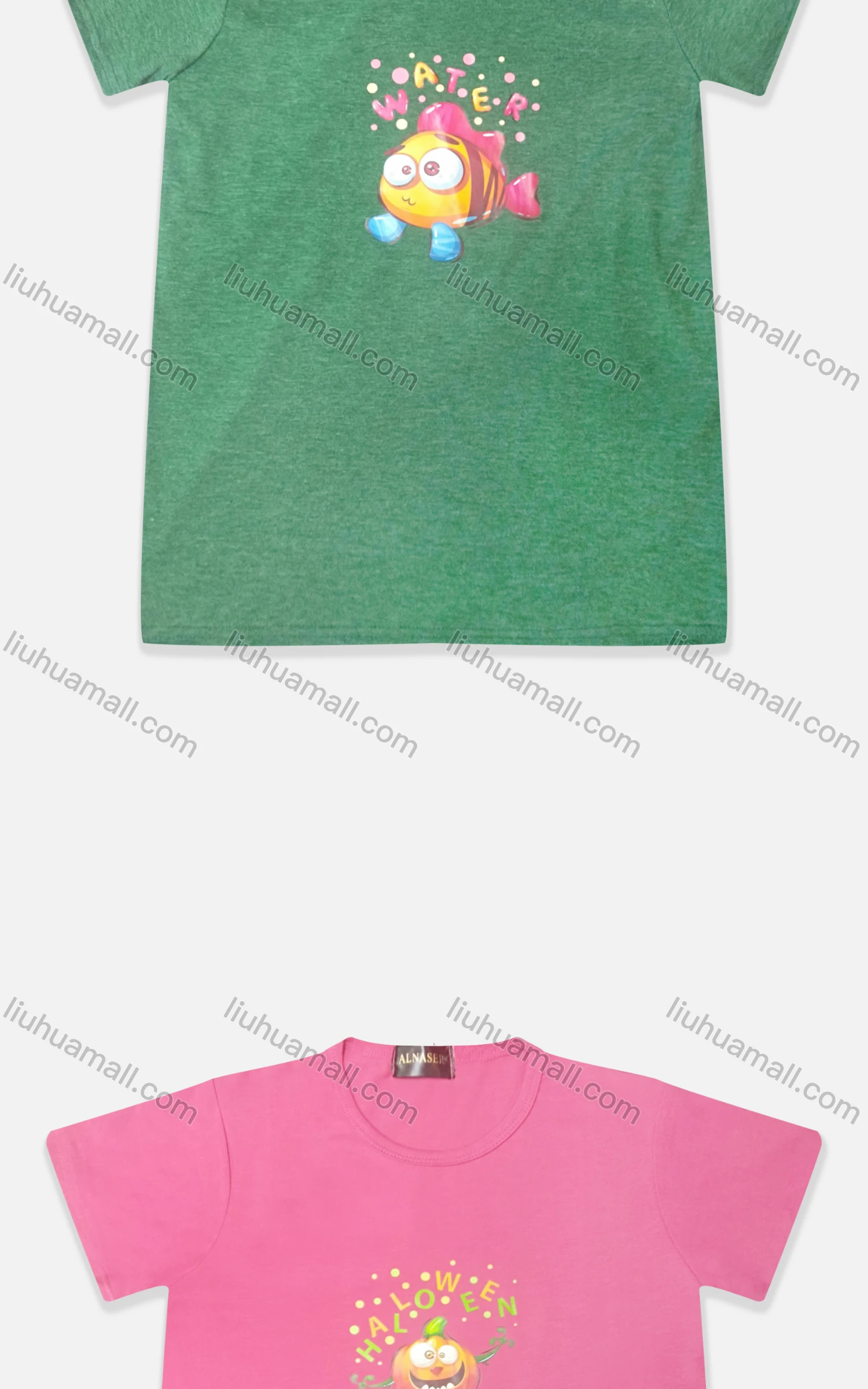 Wholesale Kids' Cute Crew Neck Short Sleeve Cartoon Graphic T-shirt - Liuhuamall