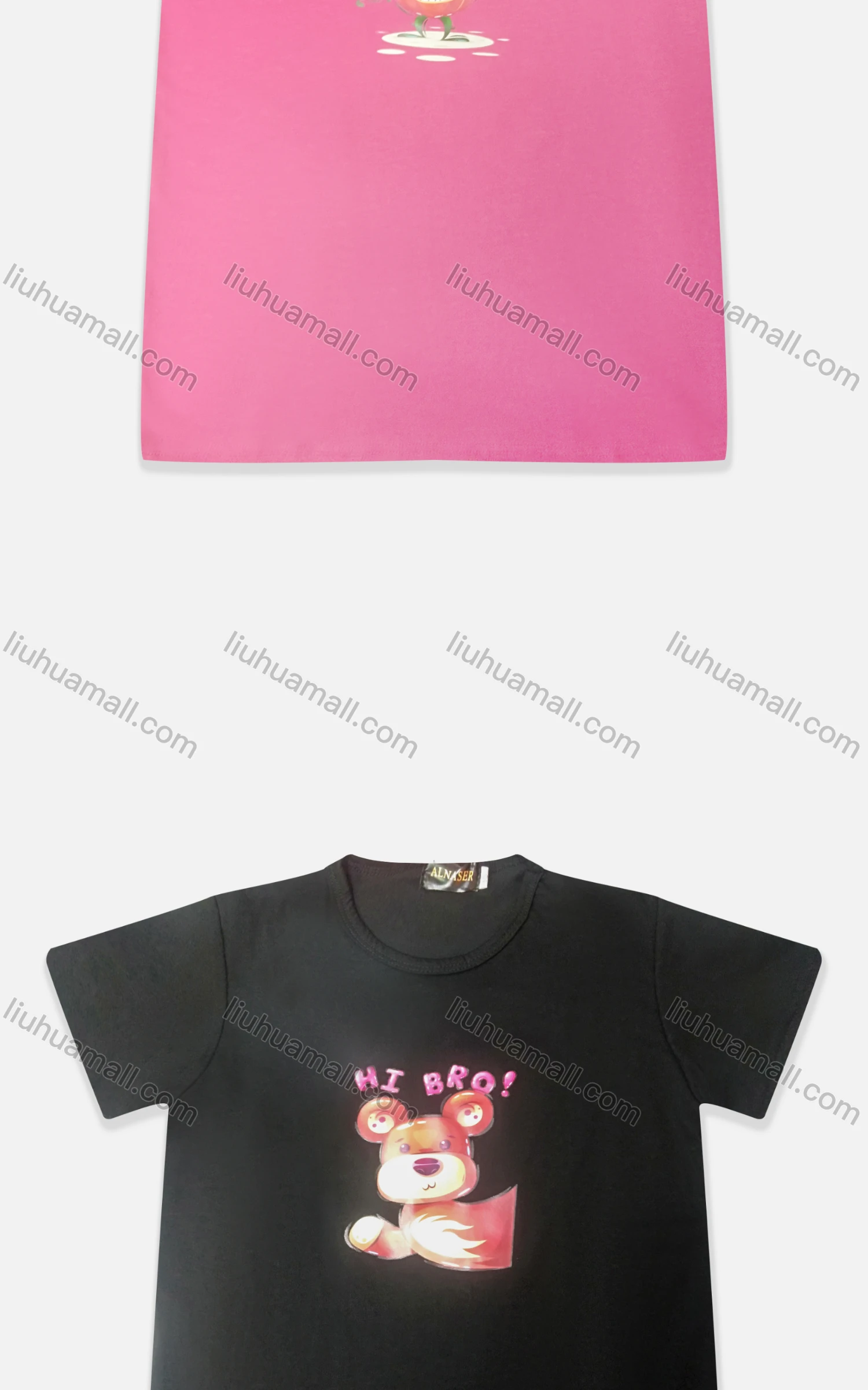 Wholesale Kids' Cute Crew Neck Short Sleeve Cartoon Graphic T-shirt - Liuhuamall