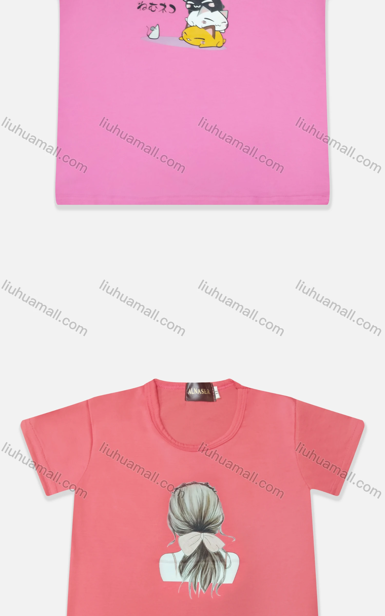 Wholesale Kids' Cute Crew Neck Short Sleeve Cartoon Graphic T-shirt - Liuhuamall