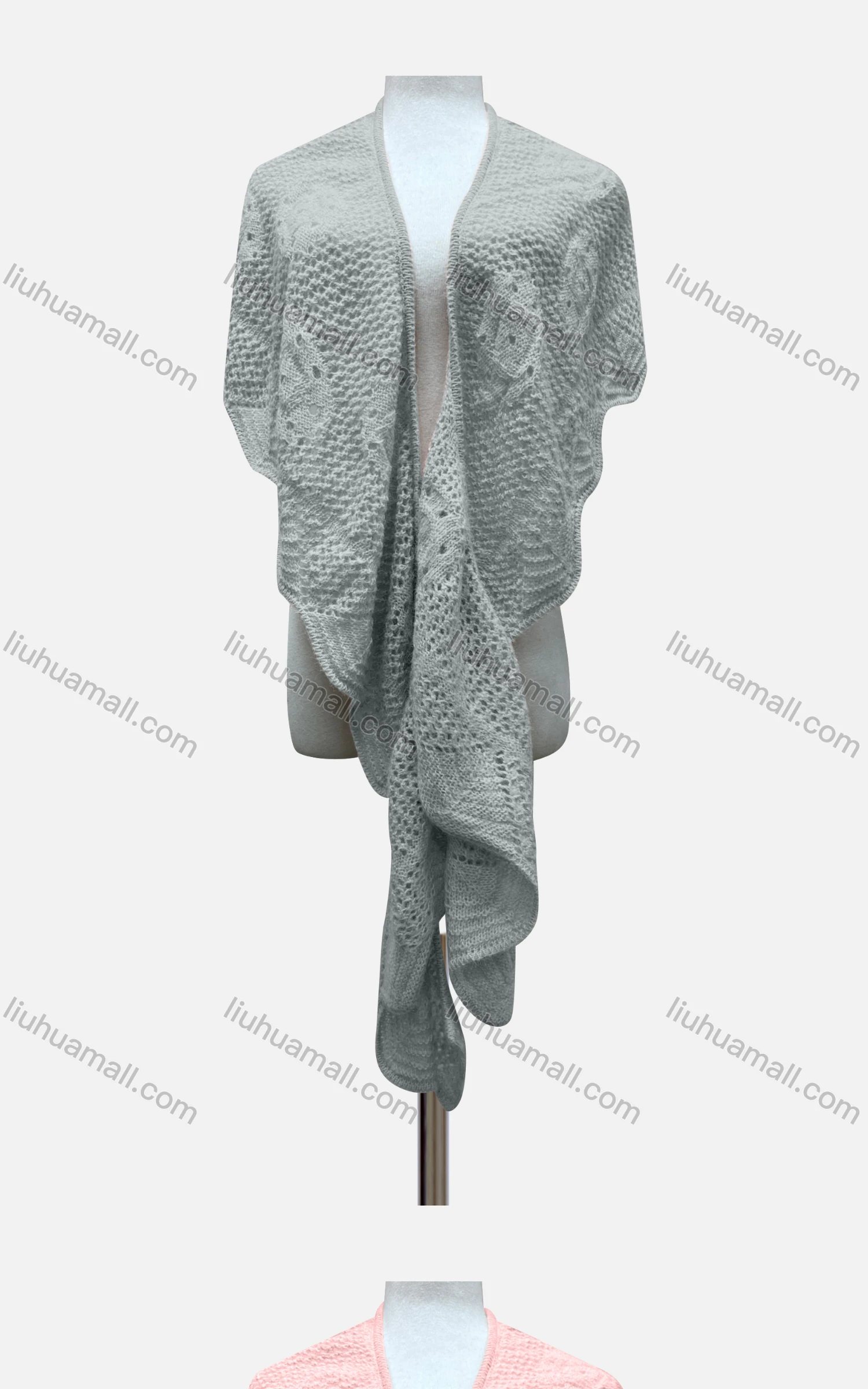 Wholesale Women's Casual Plain Bat Sleeve Crochet Mid Length Shawl A391# - Liuhuamall