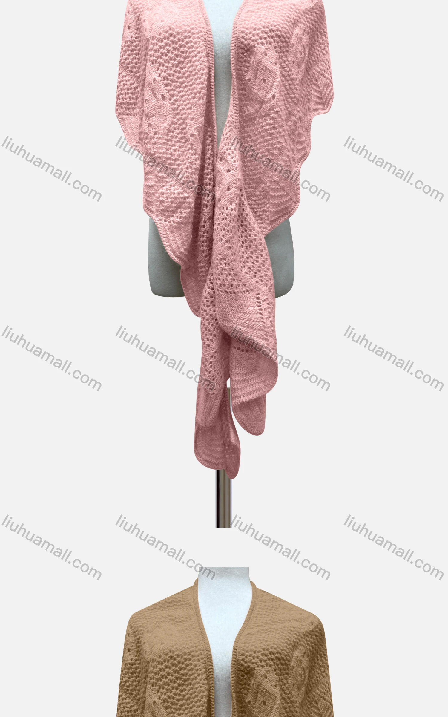 Wholesale Women's Casual Plain Bat Sleeve Crochet Mid Length Shawl A391# - Liuhuamall