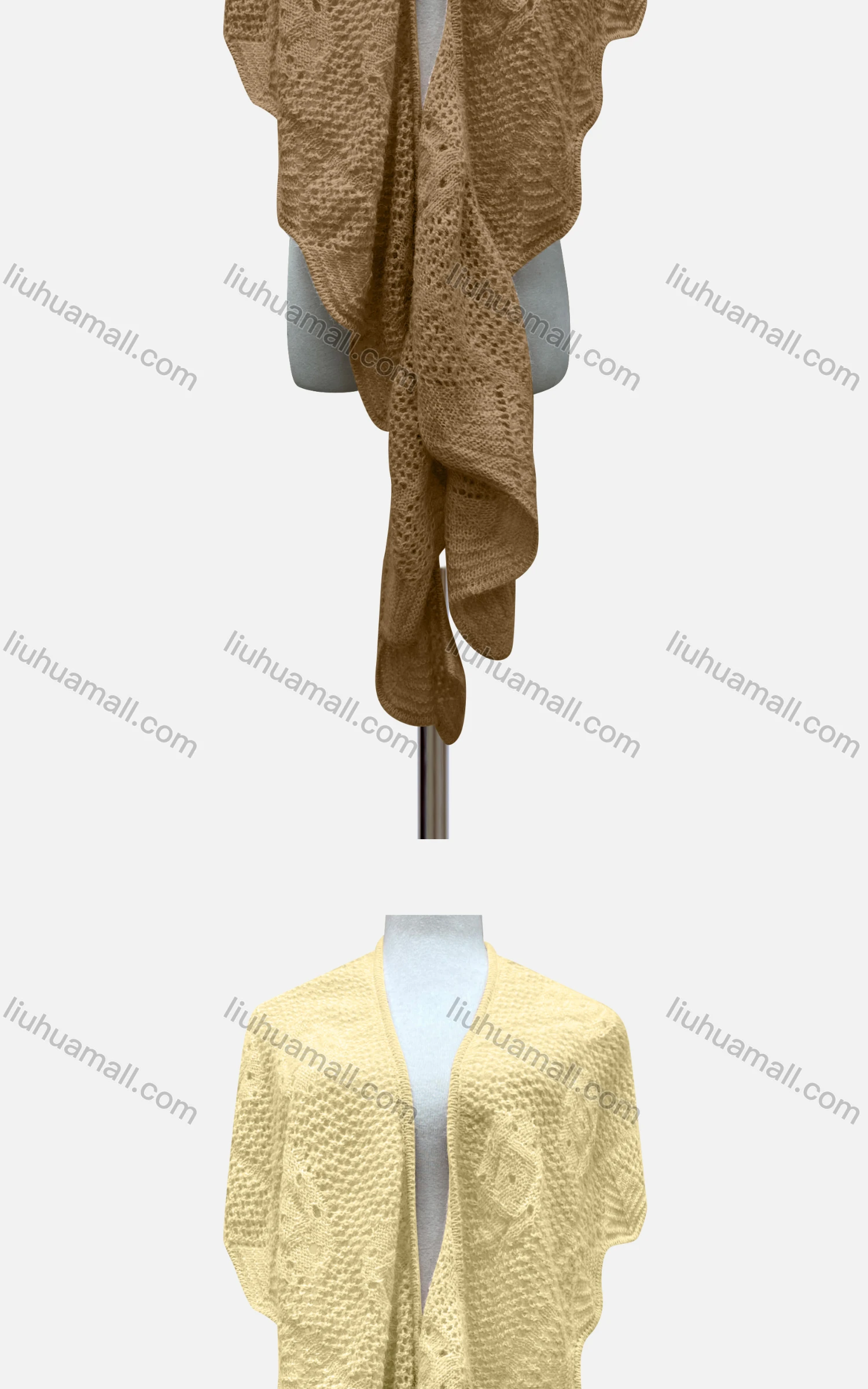 Wholesale Women's Casual Plain Bat Sleeve Crochet Mid Length Shawl A391# - Liuhuamall
