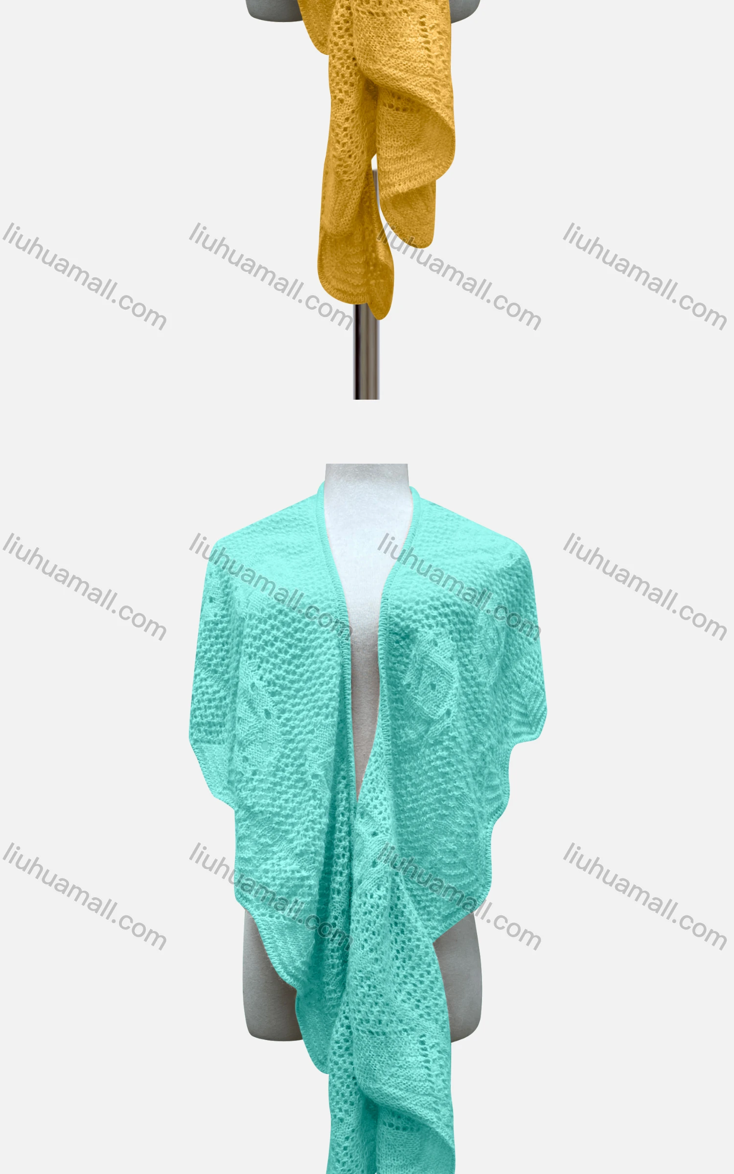 Wholesale Women's Casual Plain Bat Sleeve Crochet Mid Length Shawl A391# - Liuhuamall