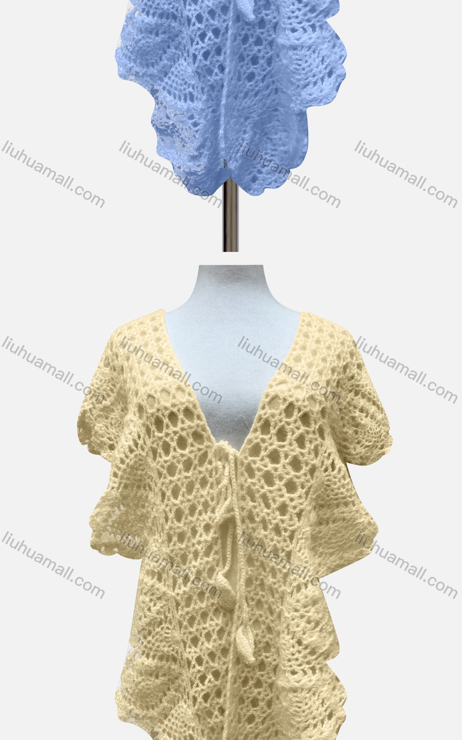 Wholesale Women's Casual Plain Bat Sleeve Tie Front Cover Up Mid Length Cardigan A400# - Liuhuamall