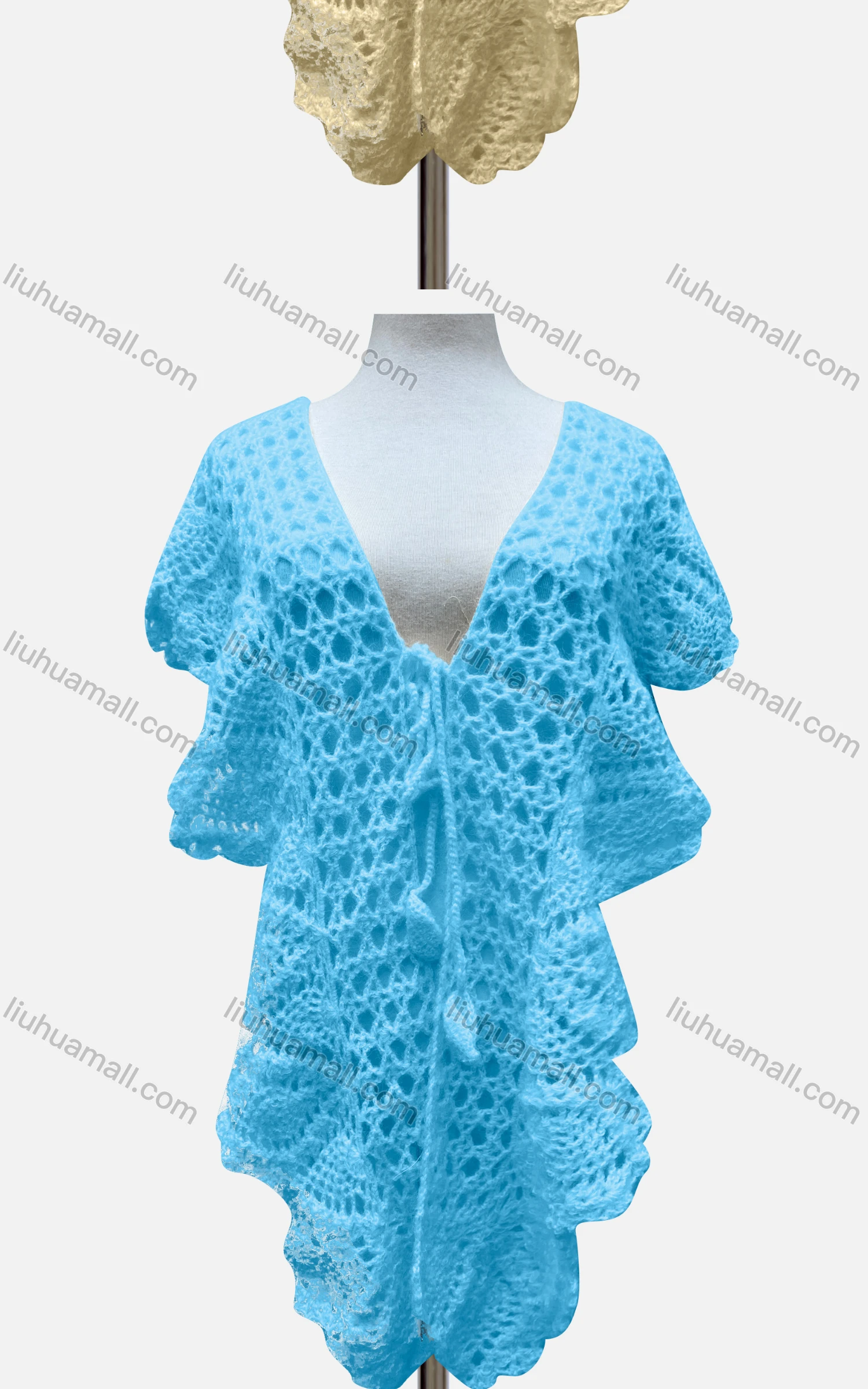 Wholesale Women's Casual Plain Bat Sleeve Tie Front Cover Up Mid Length Cardigan A400# - Liuhuamall