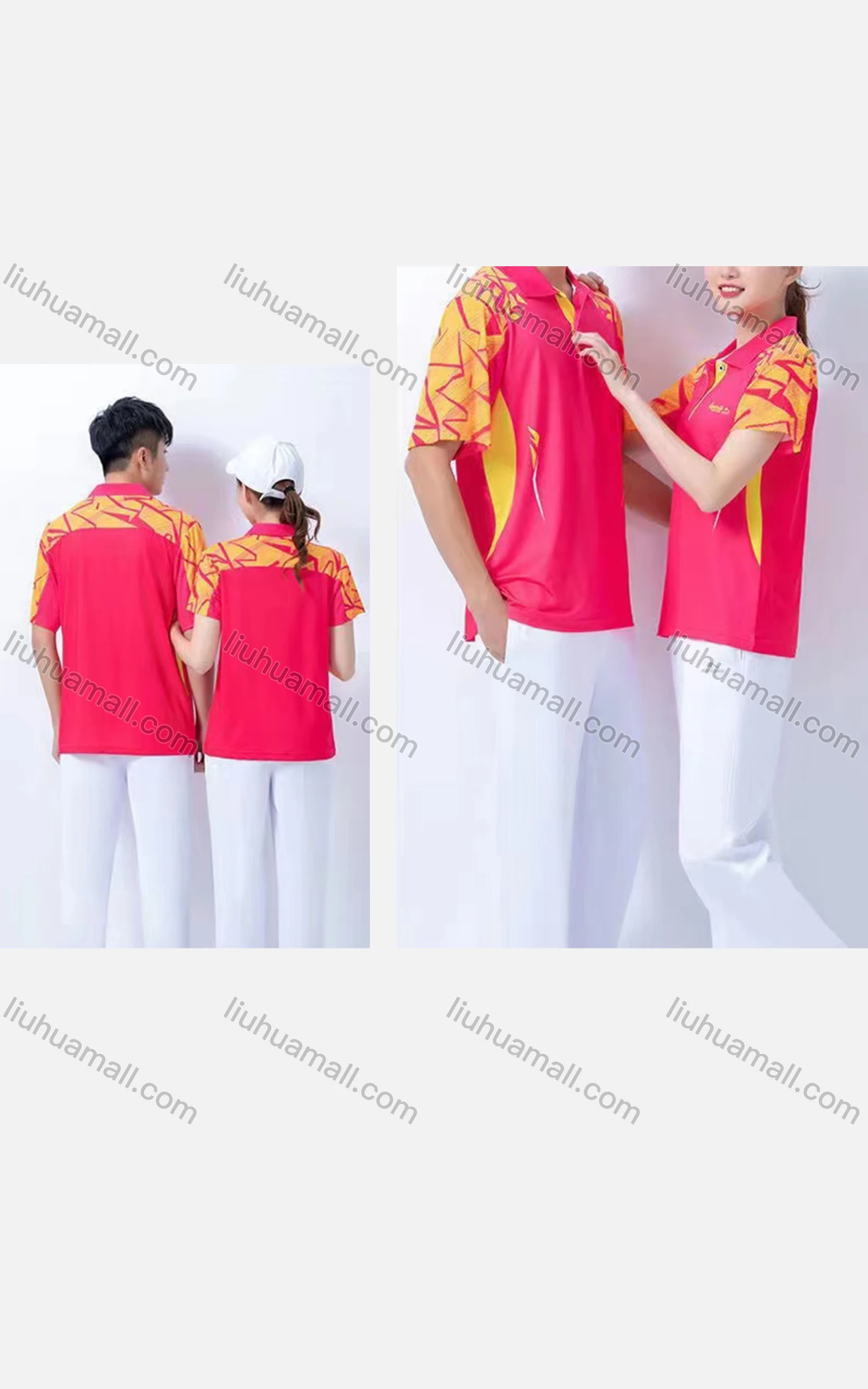 Wholesale Men/Women's Sporty Ice Silk Slim Fit Collared Button Front Polo Shirt - Liuhuamall