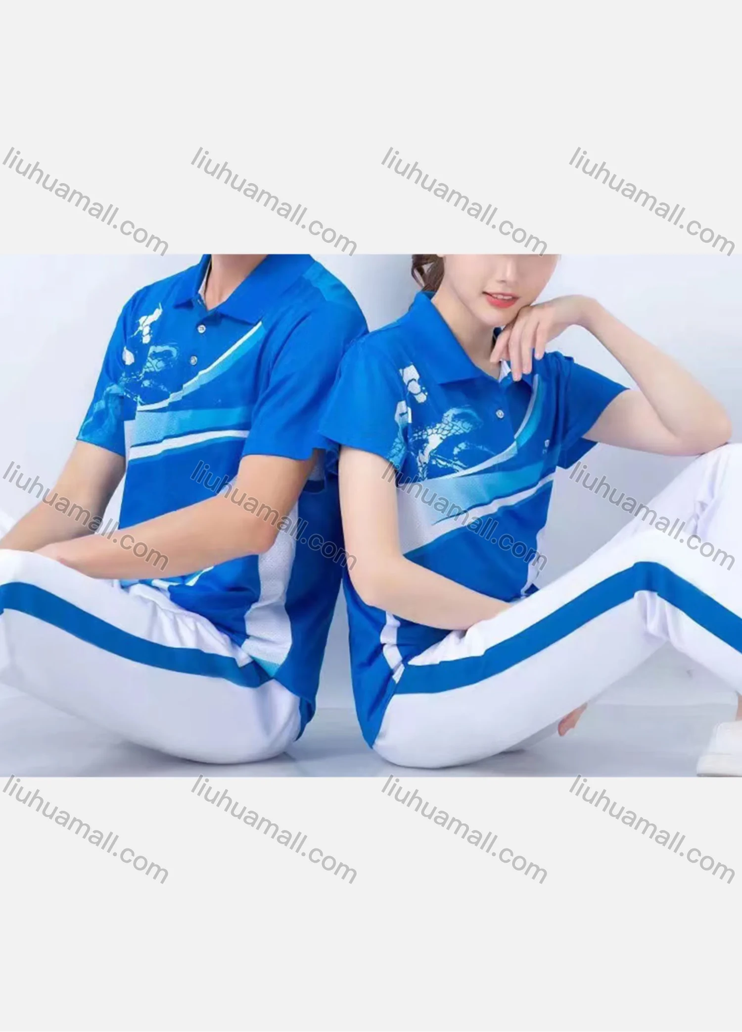 Wholesale Men/Women's Sporty Slim Fit Ice Silk Collared Button Front Polo Shirt - Liuhuamall