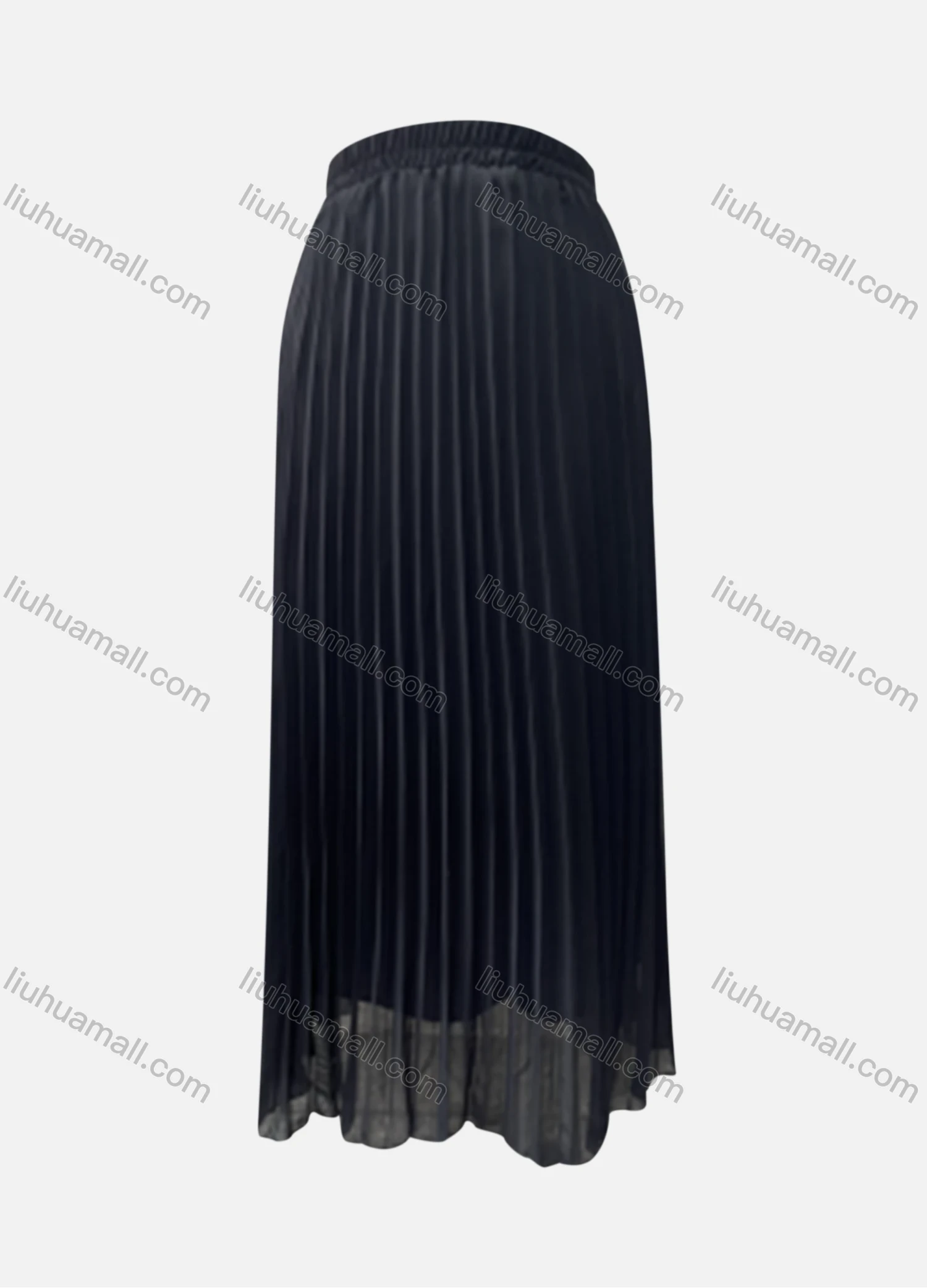 Wholesale Women's Casual Plain Chiffon High Waist Pleated Ruffle Hem Midi Skirts - Liuhuamall