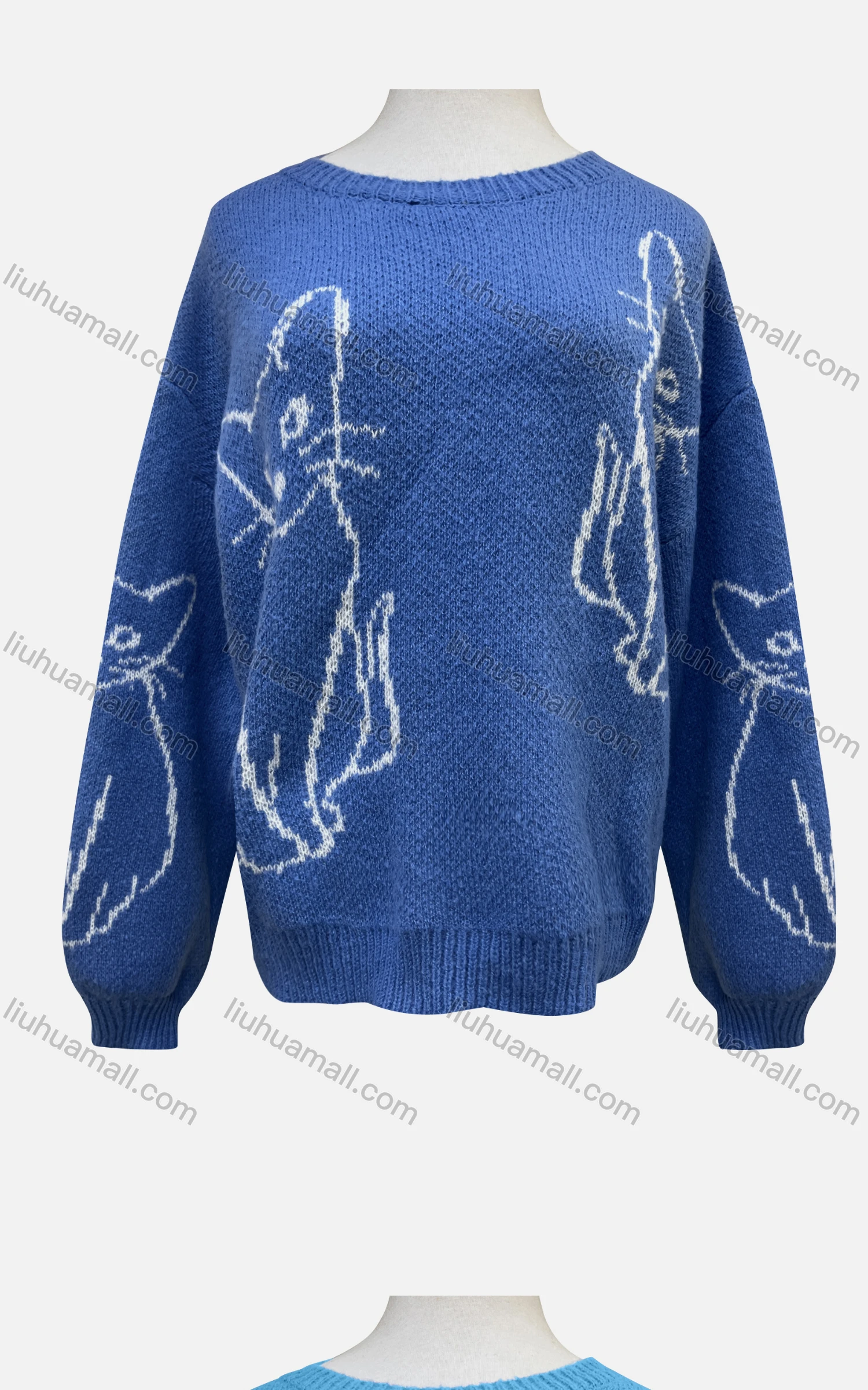 Wholesale Women's Casual Crew Neck Long Sleeve Animal Print Sweater 911# - Liuhuamall