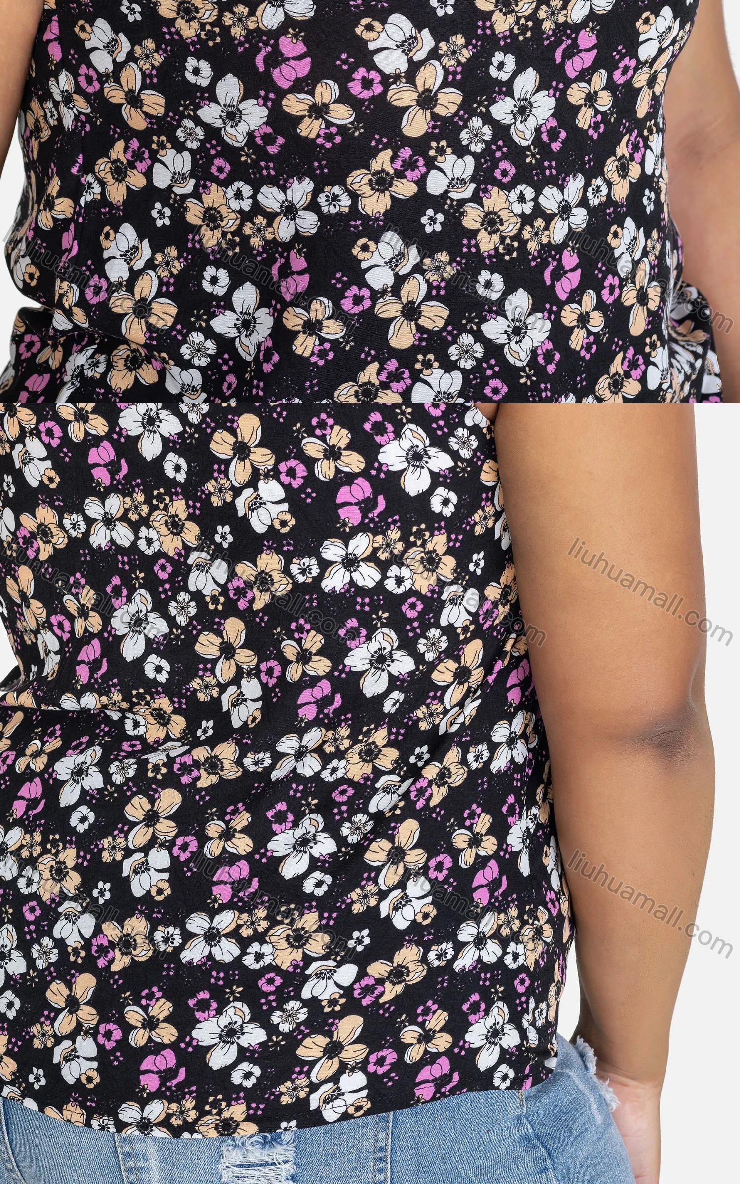 Wholesale Women's Casual Sweetheart Loose Fit Floral Tank Top - Liuhuamall