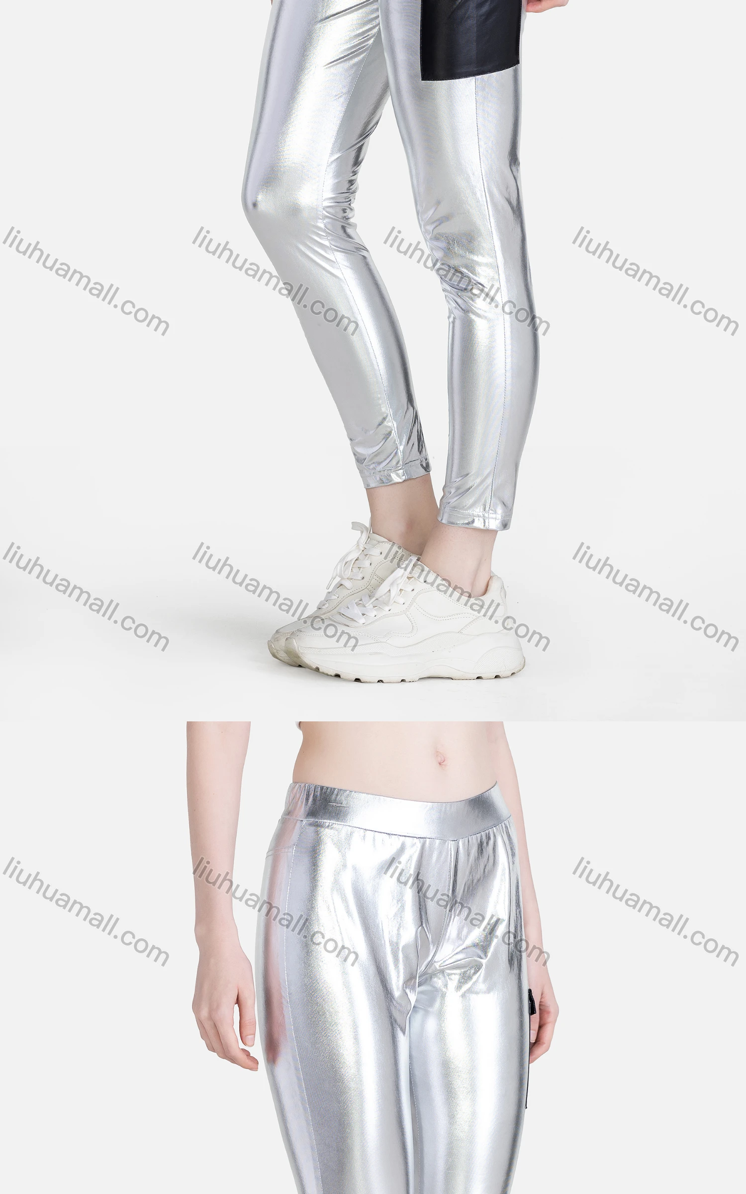 Wholesale Women's Fashion High Waist Flap Pockets Skinny Fit Pants - Liuhuamall
