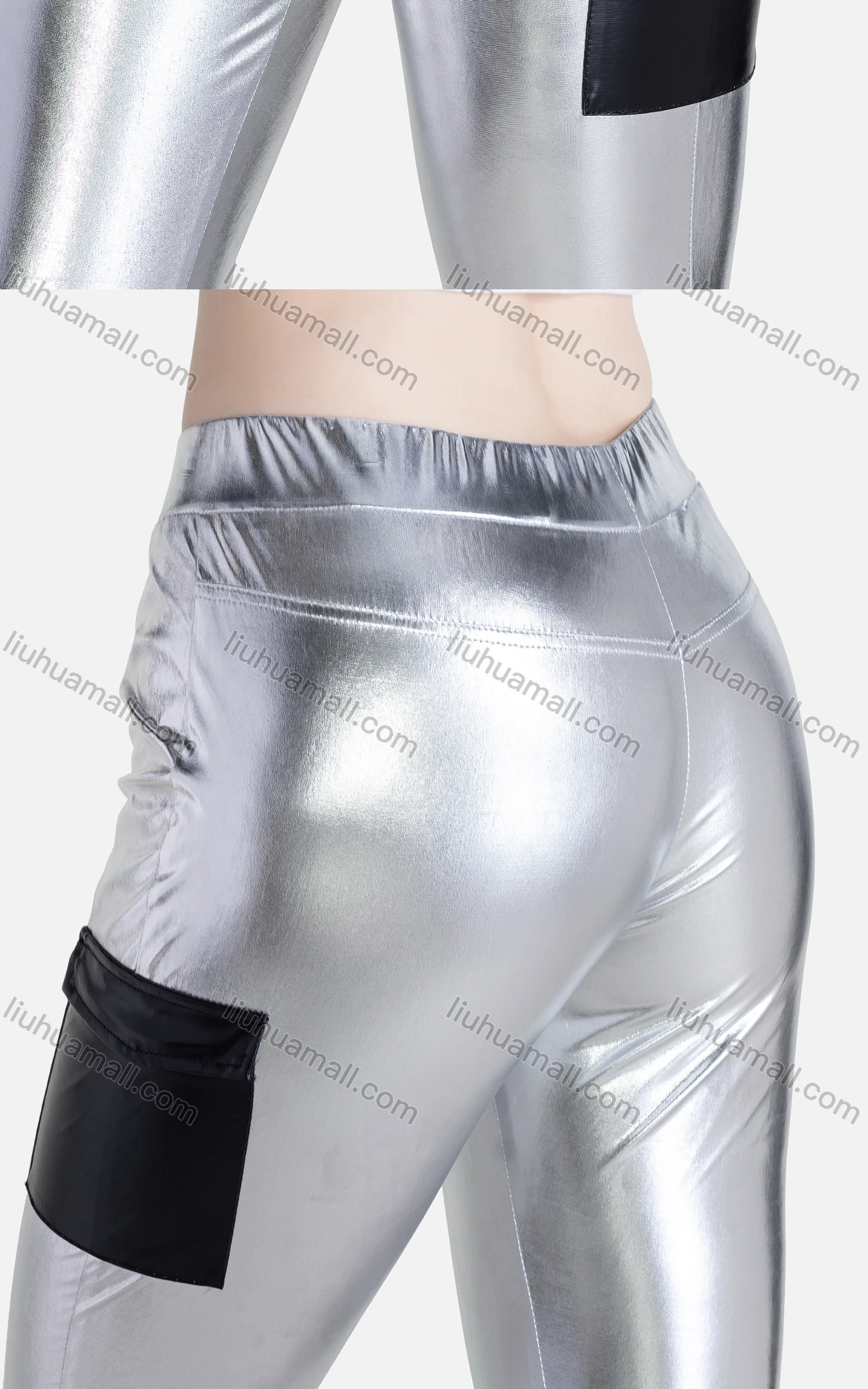 Wholesale Women's Fashion High Waist Flap Pockets Skinny Fit Pants - Liuhuamall