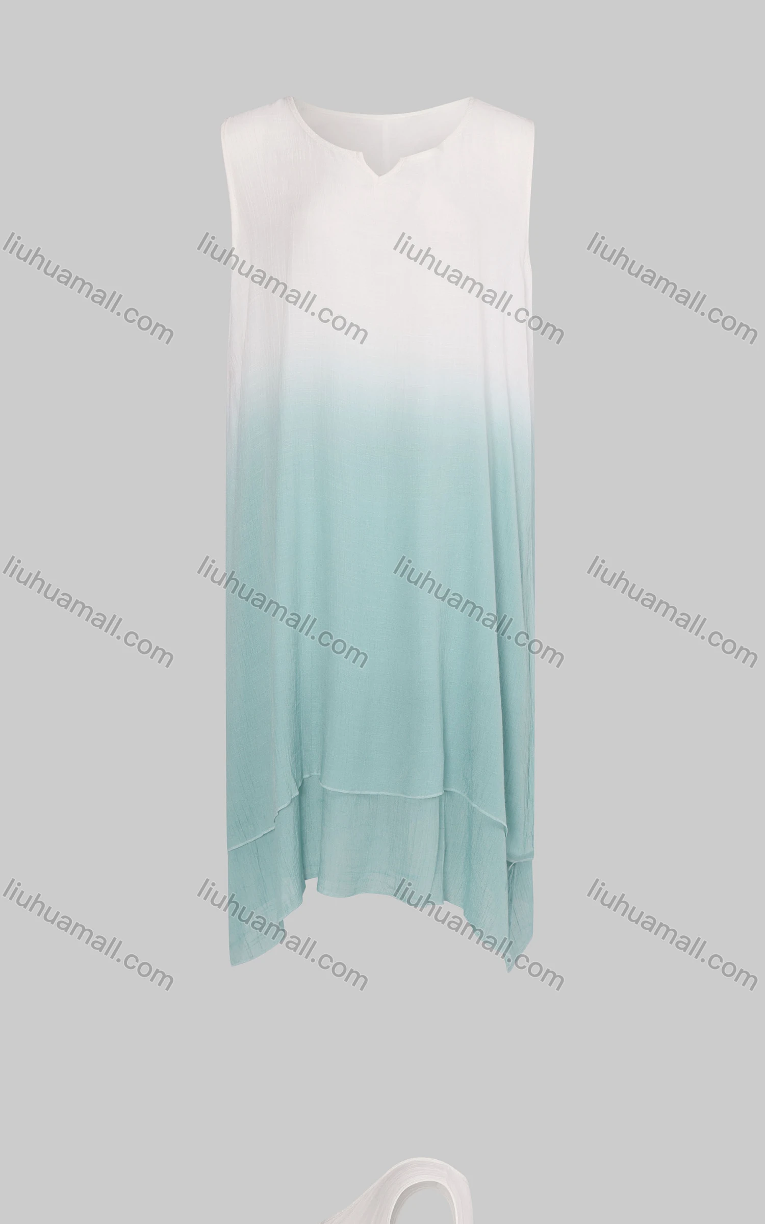 Wholesale Women's Casual Ombre Notched Neck Tiered Tank Dress 959V# - Liuhuamall