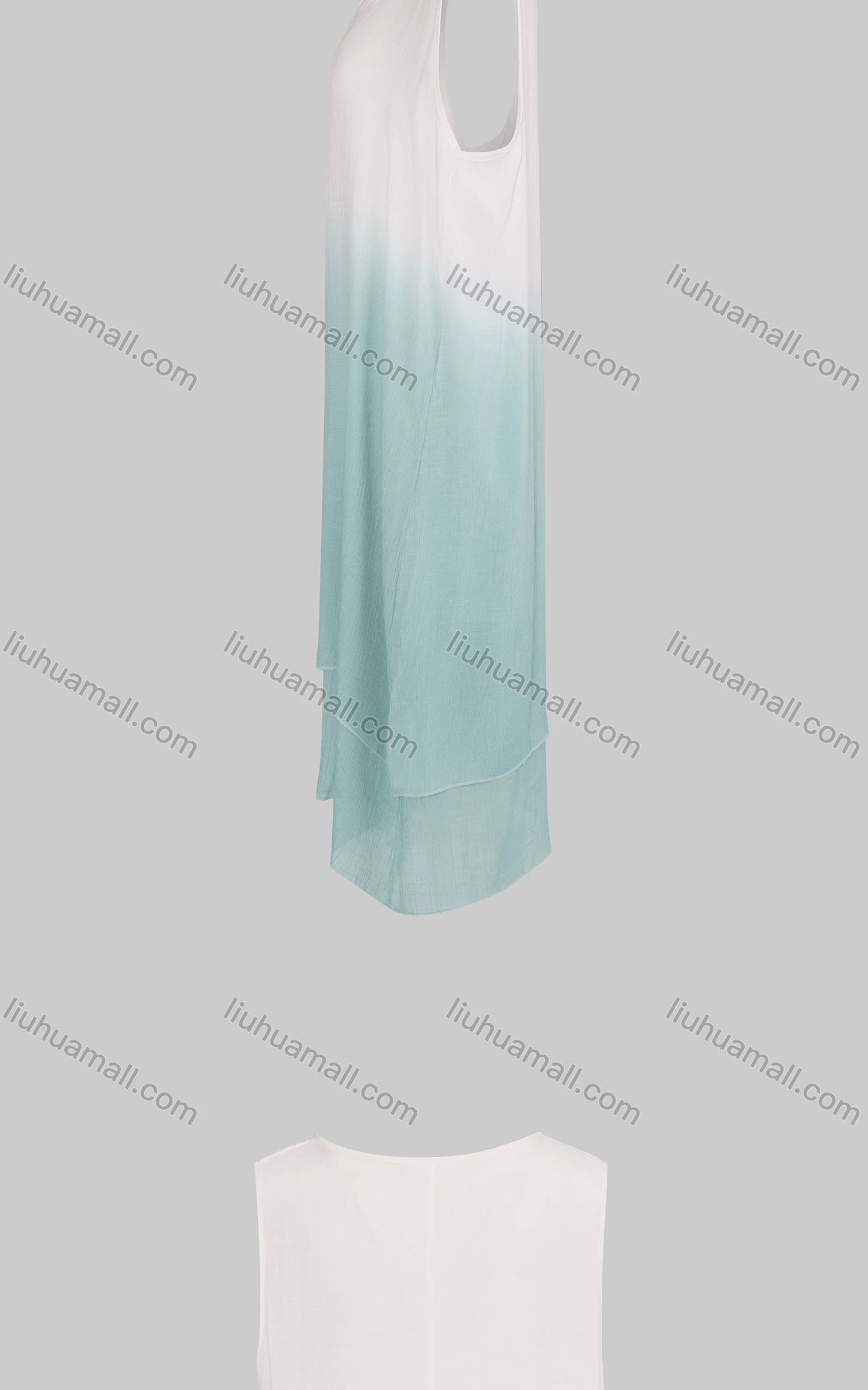 Wholesale Women's Casual Ombre Notched Neck Tiered Tank Dress 959V# - Liuhuamall