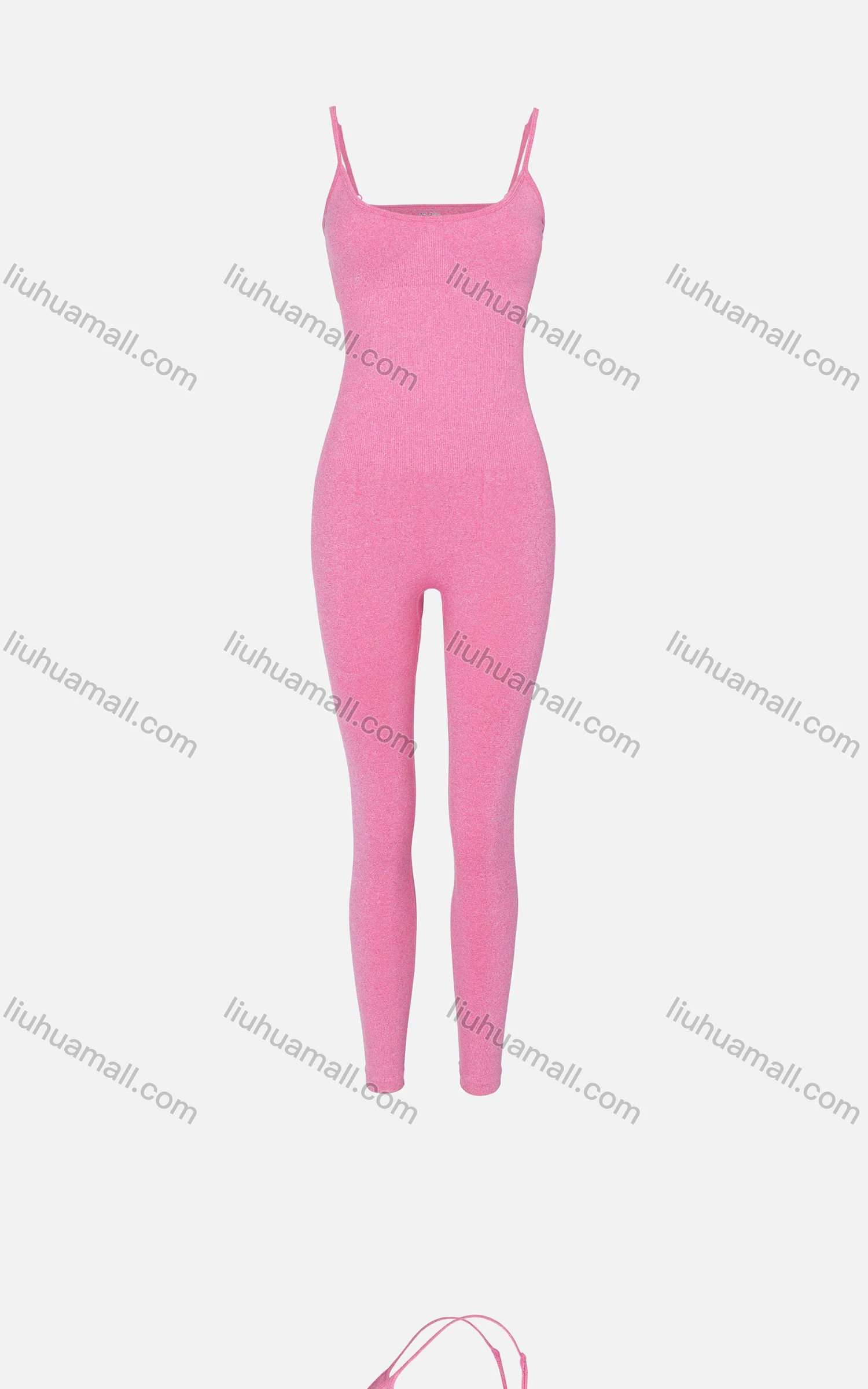 Wholesale Women's Sexy U Neck Spaghetti Strap Plain Ribbed Skinny Fit Jumpsuit - Liuhuamall