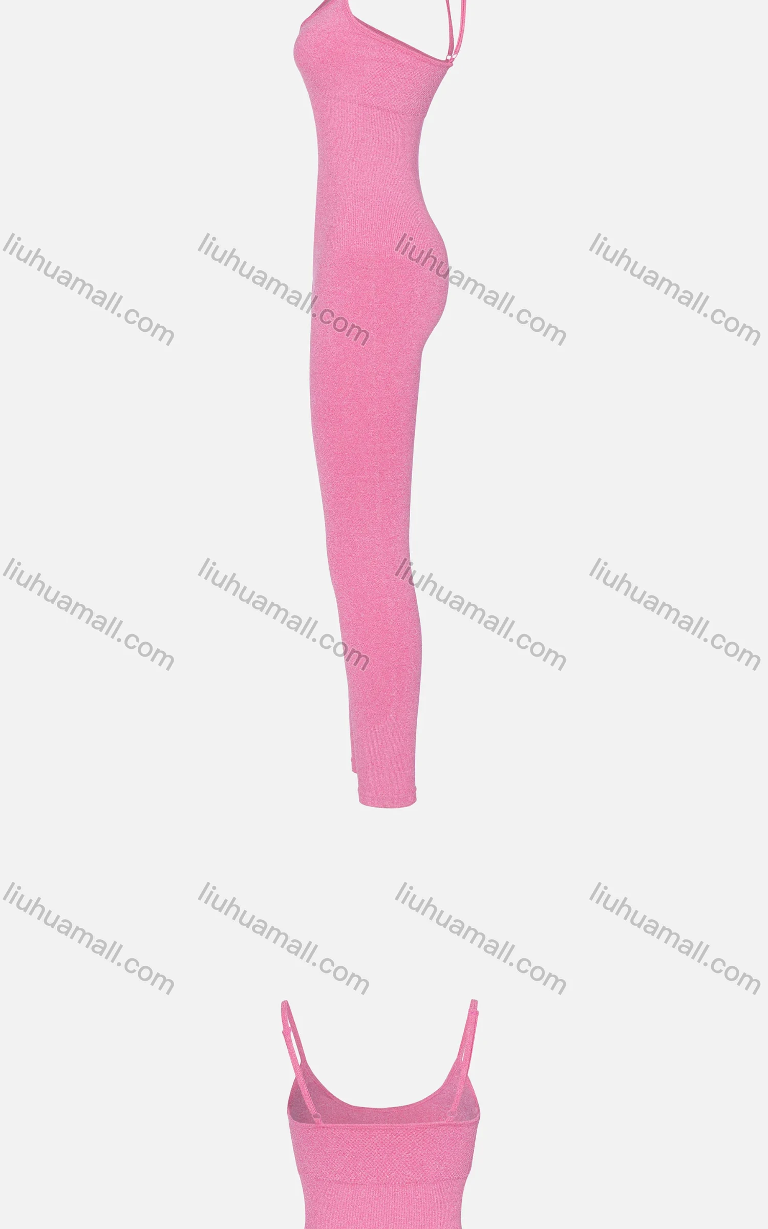 Wholesale Women's Sexy U Neck Spaghetti Strap Plain Ribbed Skinny Fit Jumpsuit - Liuhuamall