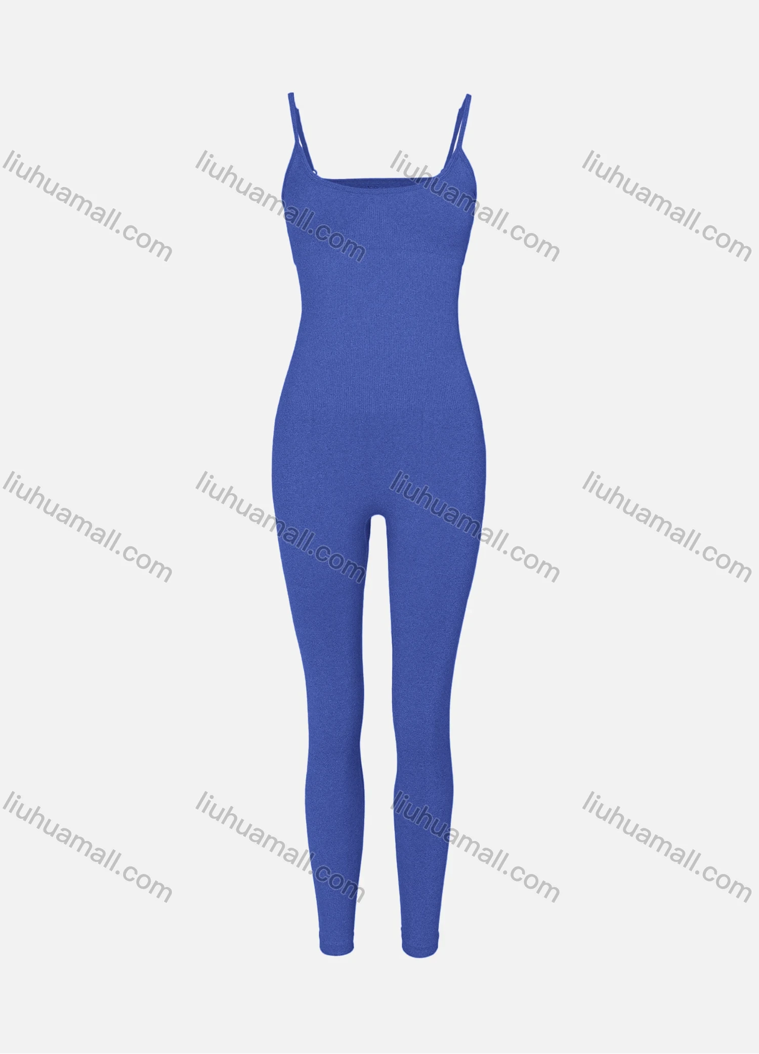 Wholesale Women's Sexy U Neck Spaghetti Strap Plain Ribbed Skinny Fit Jumpsuit - Liuhuamall