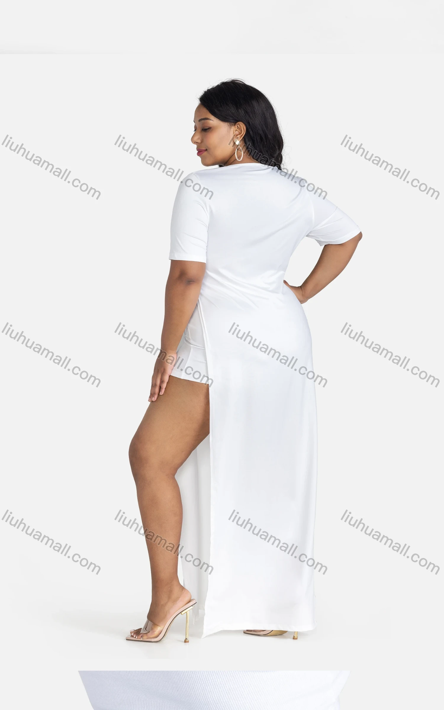 Wholesale Women's Casual Plain Drawstring High Waist Loose Fit Shirred Pants - Liuhuamall