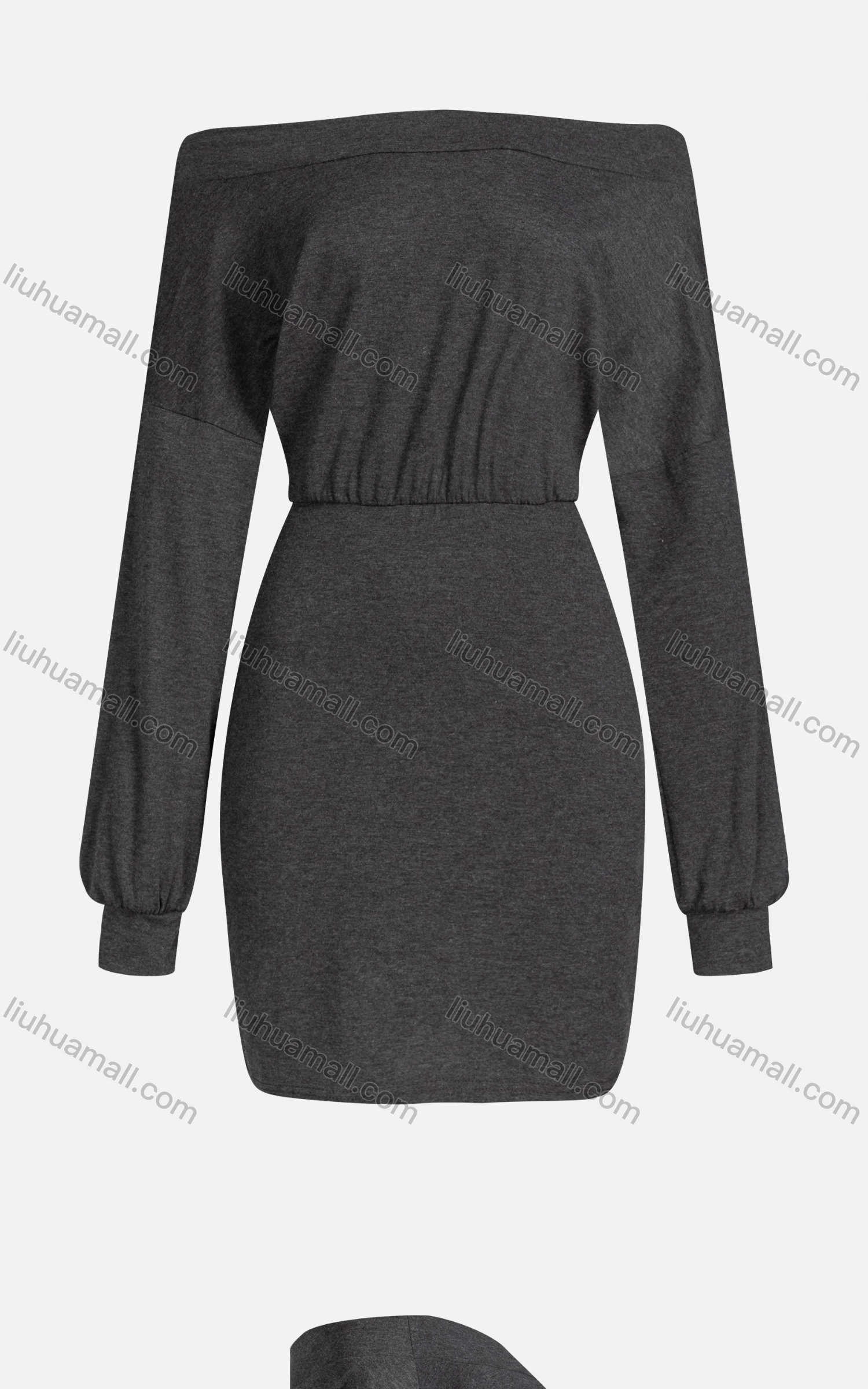 Wholesale Women's Casual Off Shoulder Plain Shirred Pencil Hem Short Strapless Dress - Liuhuamall